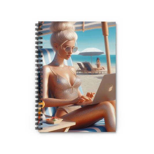 Work Day at the Beach Spiral Notebook Paper products Printify One Size
