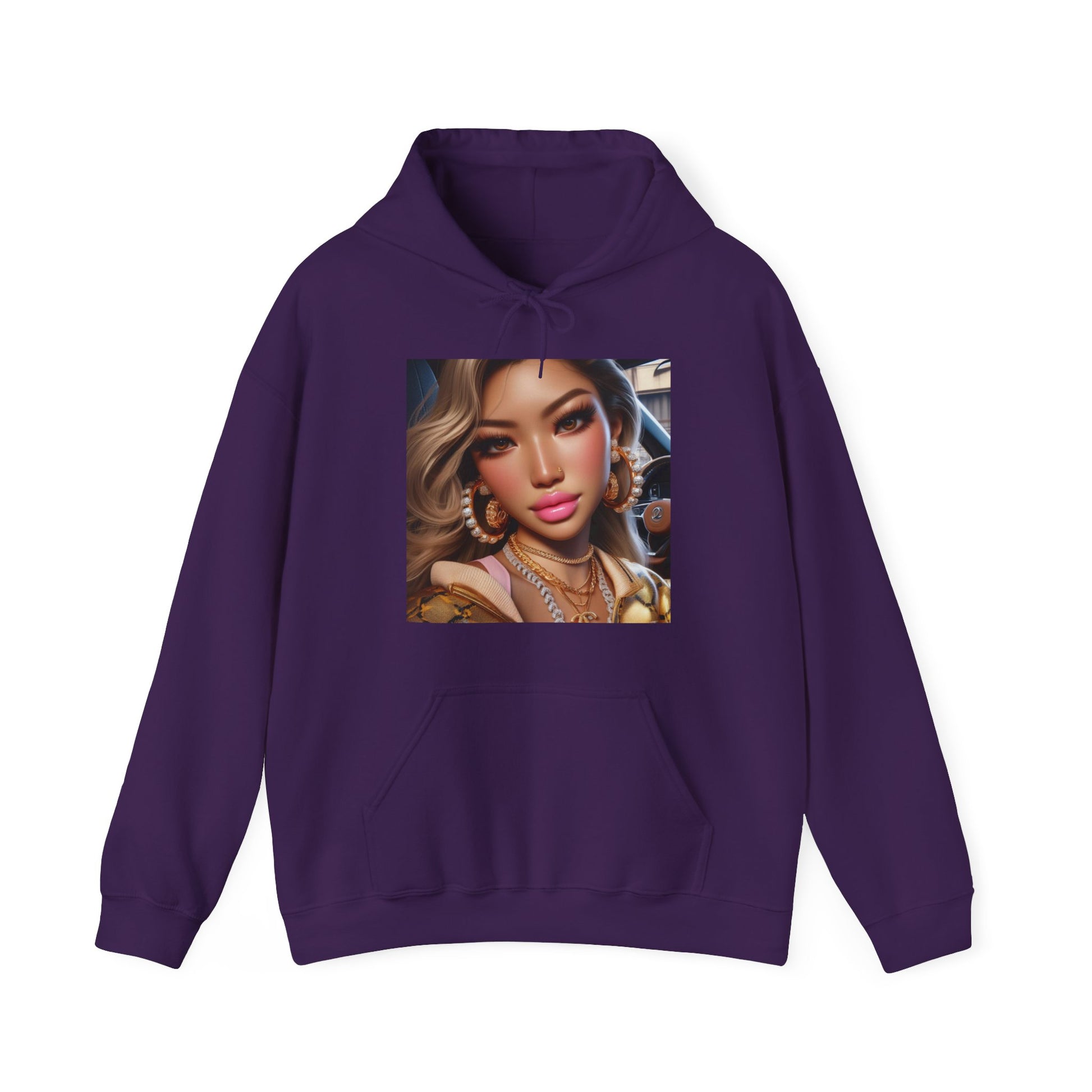 Car Beauty Hoodie Hoodie Printify Purple S