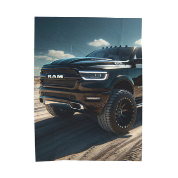 Black Dodge Ram Plush Blanket All Over Prints Printify 60" × 80"