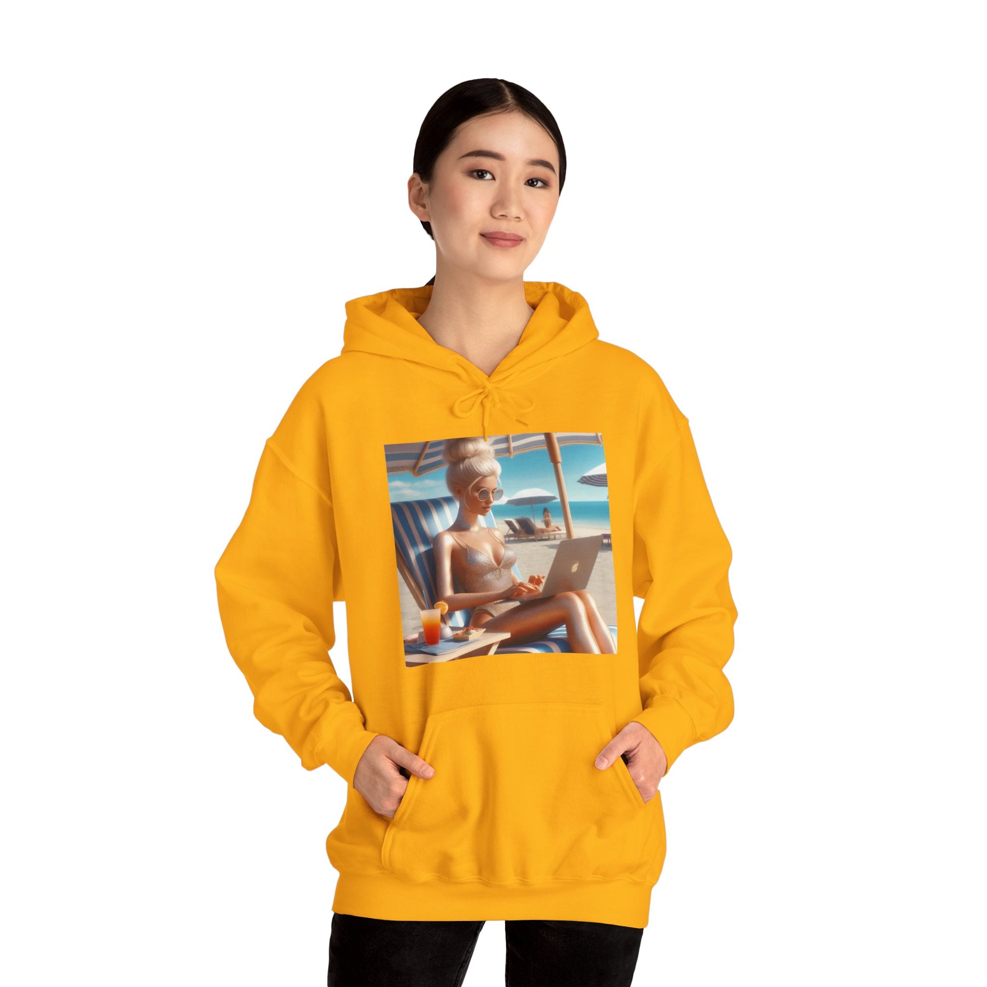 Work Day at the Beach Hoodie Hoodie Printify