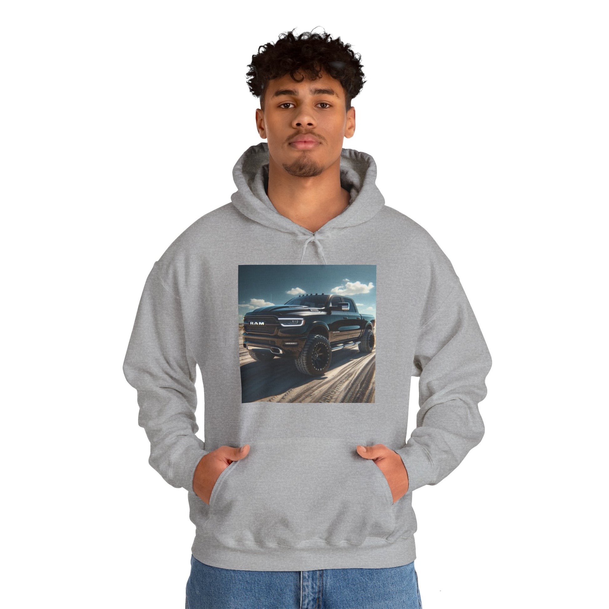 Black Dodge Ram Hoodie Hoodie Printify