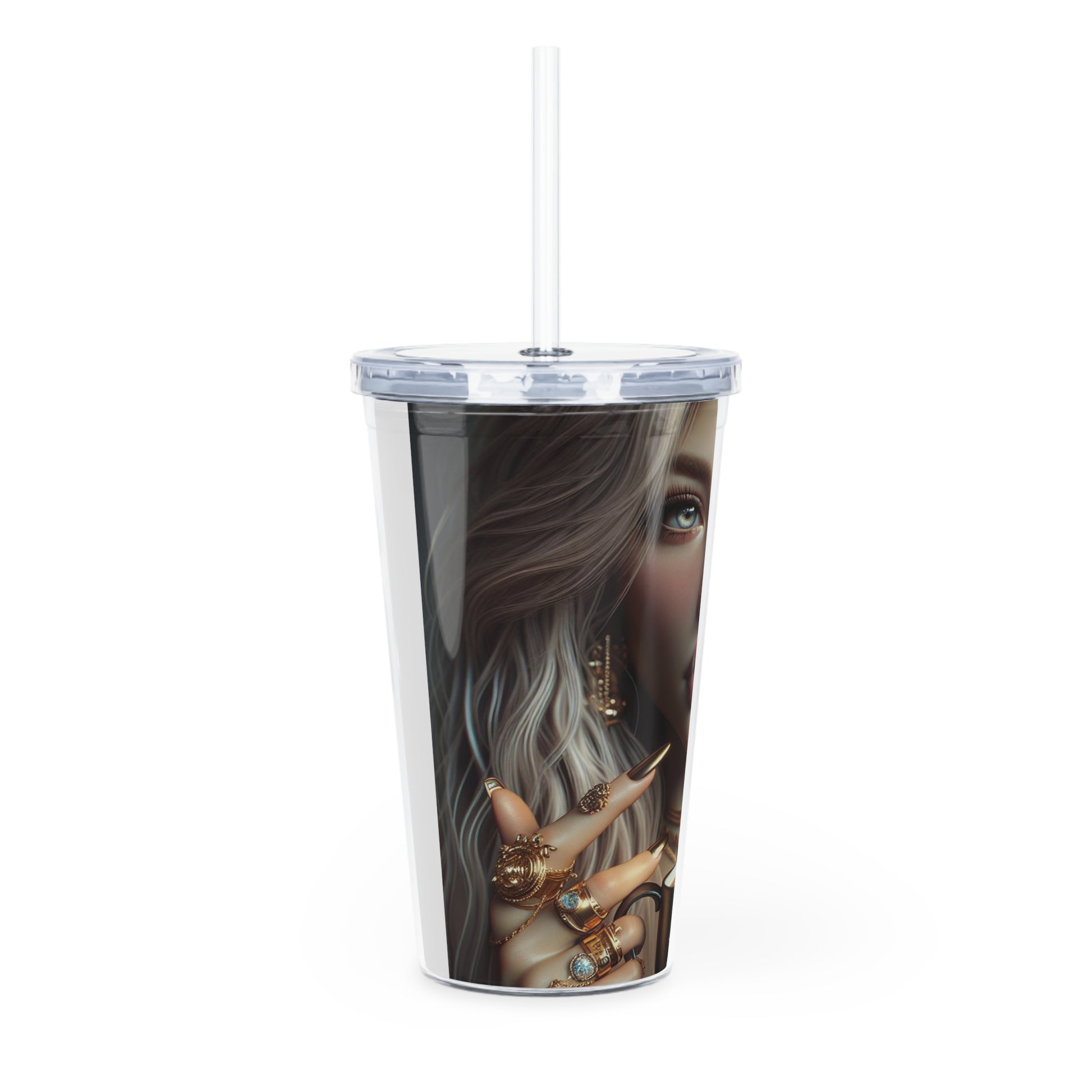 Elevated Coffee Tumbler with Straw Mug Printify