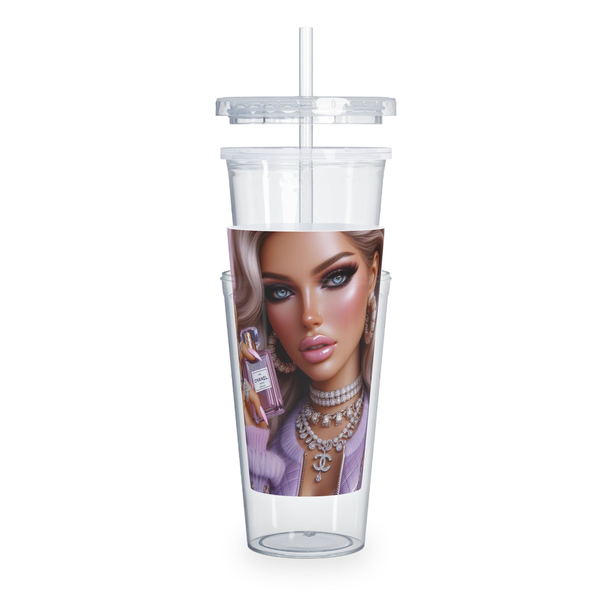 Chanel Please Tumbler with Straw Mug Printify