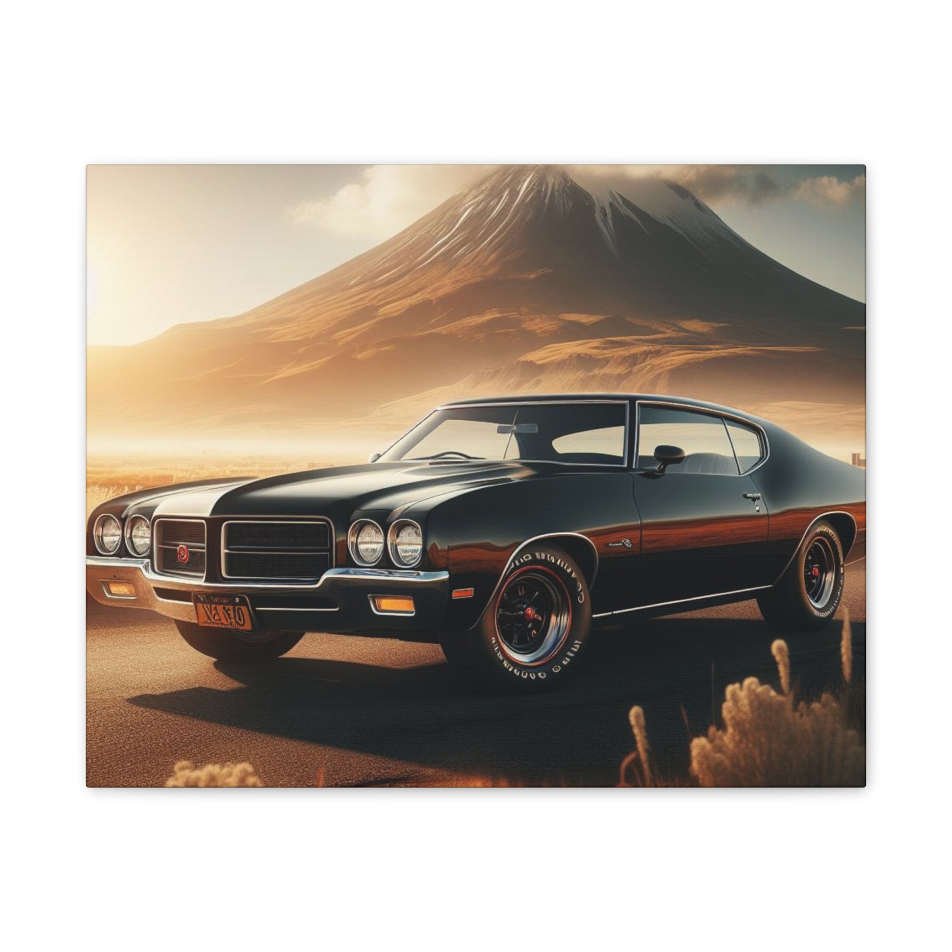 1972 Black Buick Gran Sport Canvas Canvas Printify