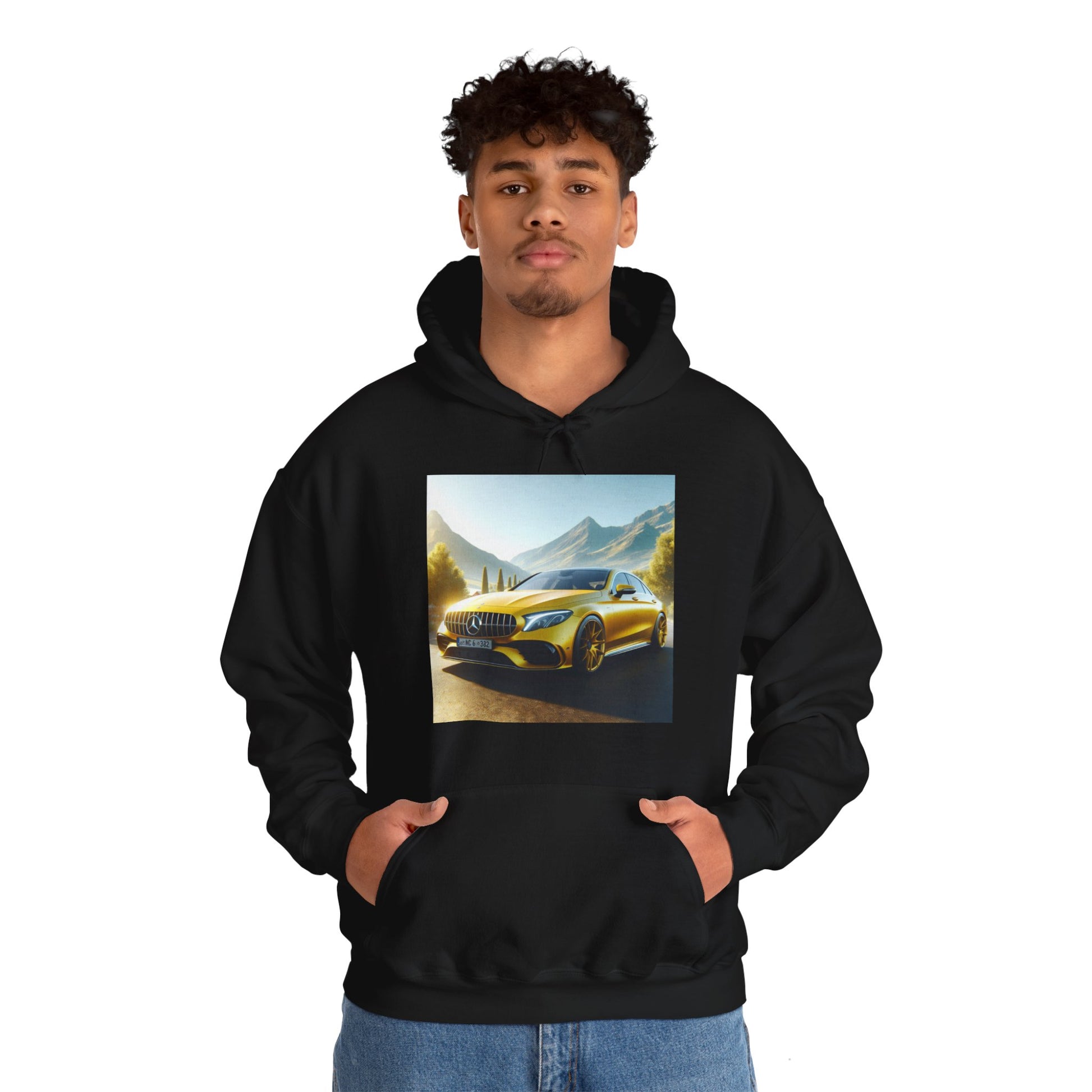 Yellow Mercedes Hoodie Hoodie Printify