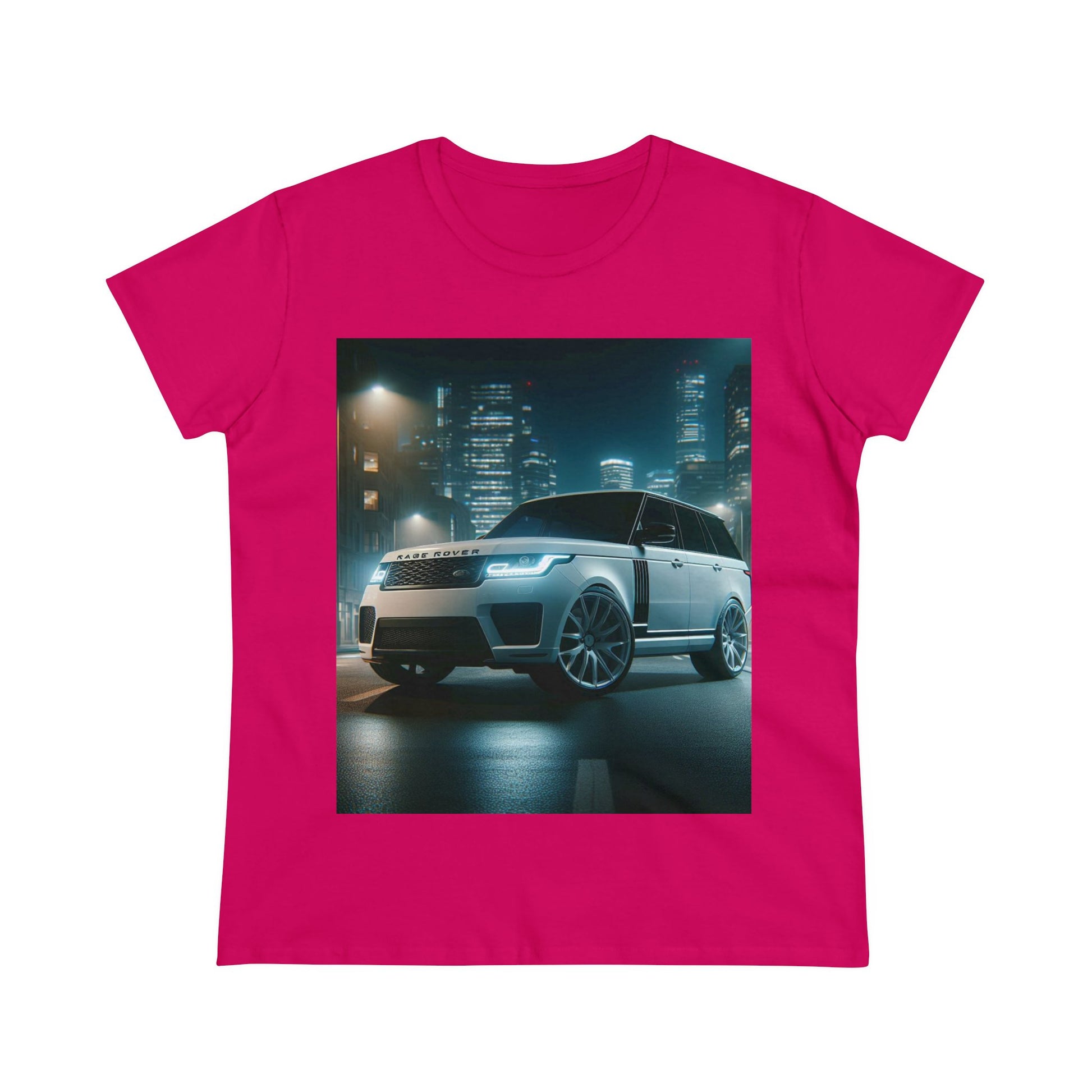 White Range Rover T-Shirt T-Shirt Printify Heliconia S