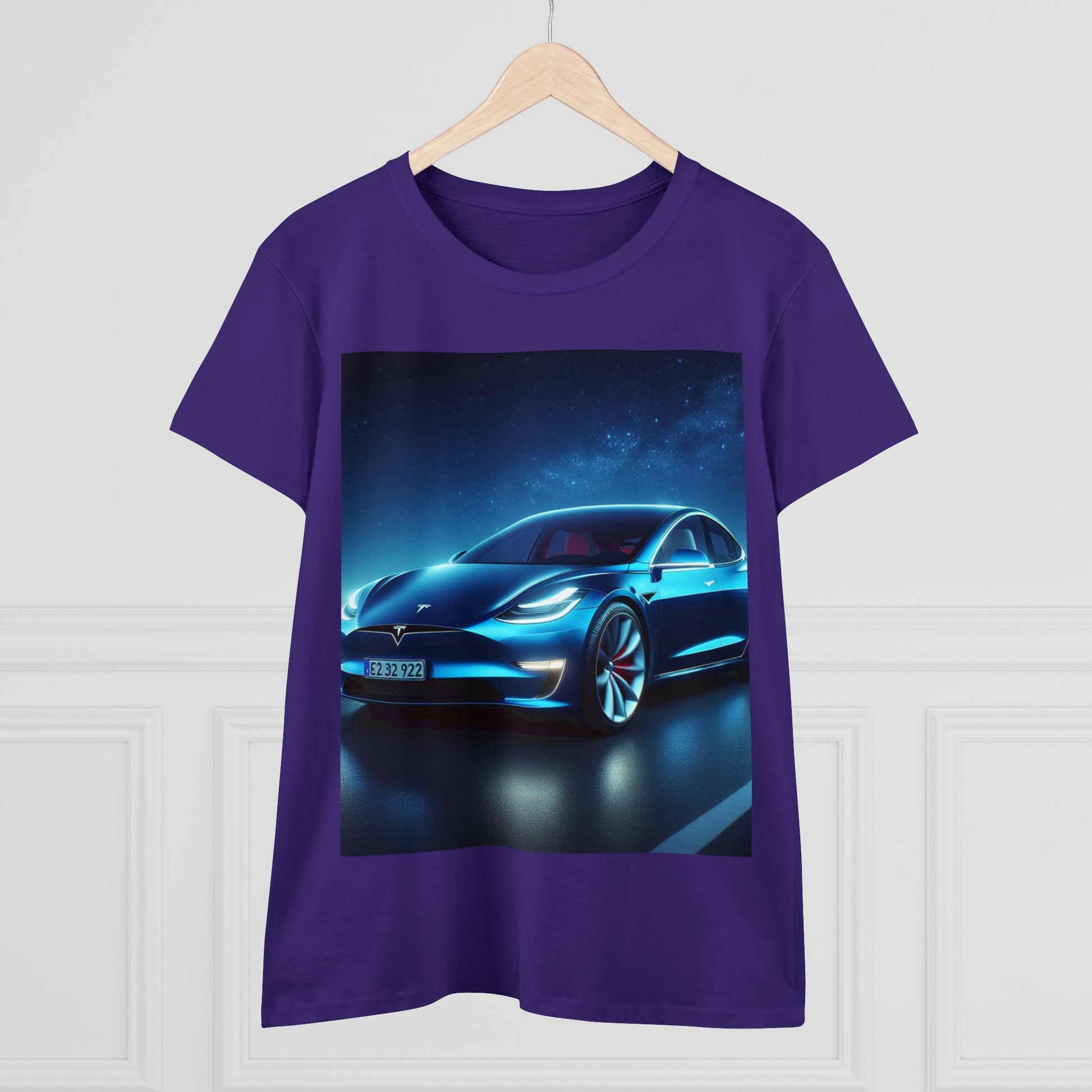 Blue Tesla T-Shirt T-Shirt Printify