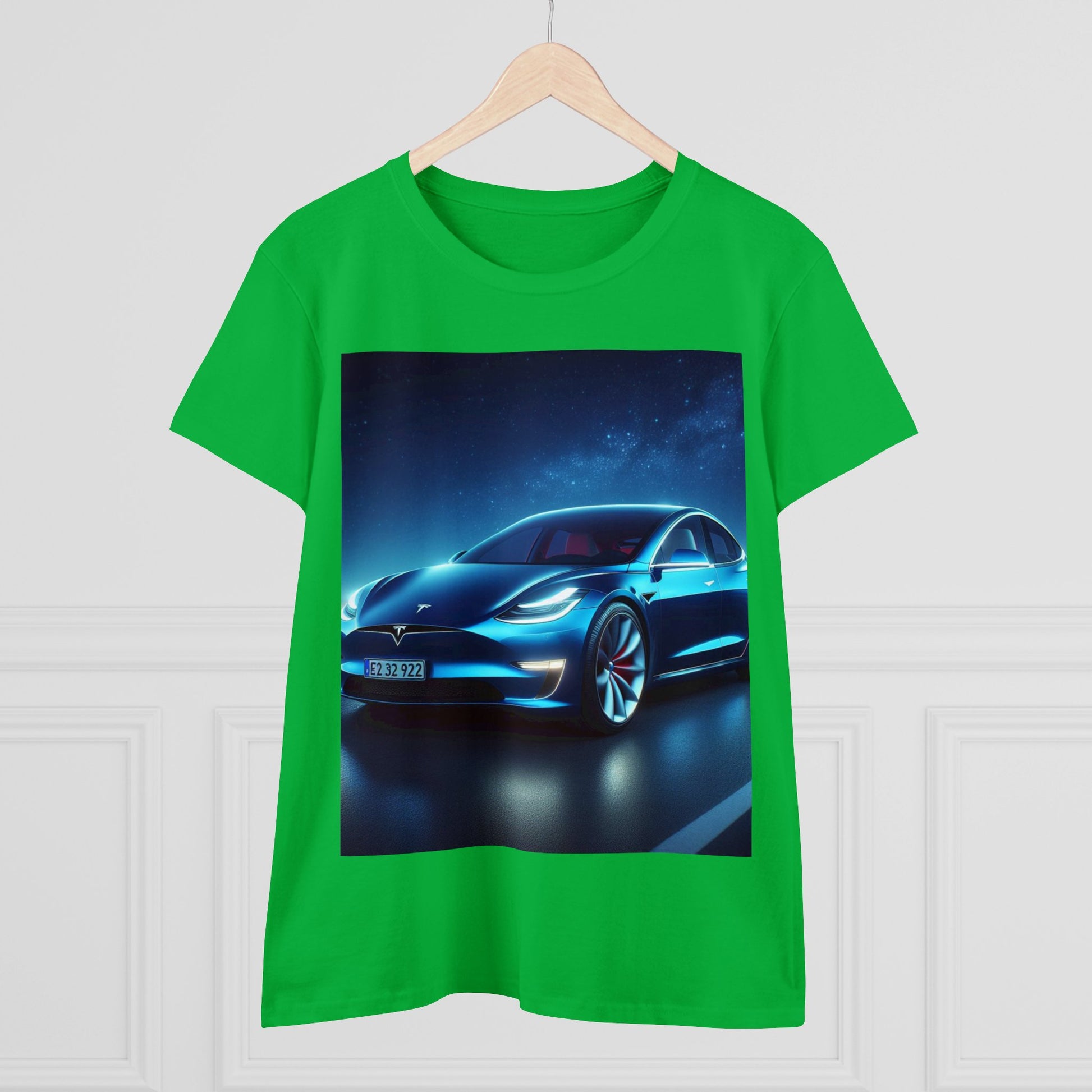 Blue Tesla T-Shirt T-Shirt Printify