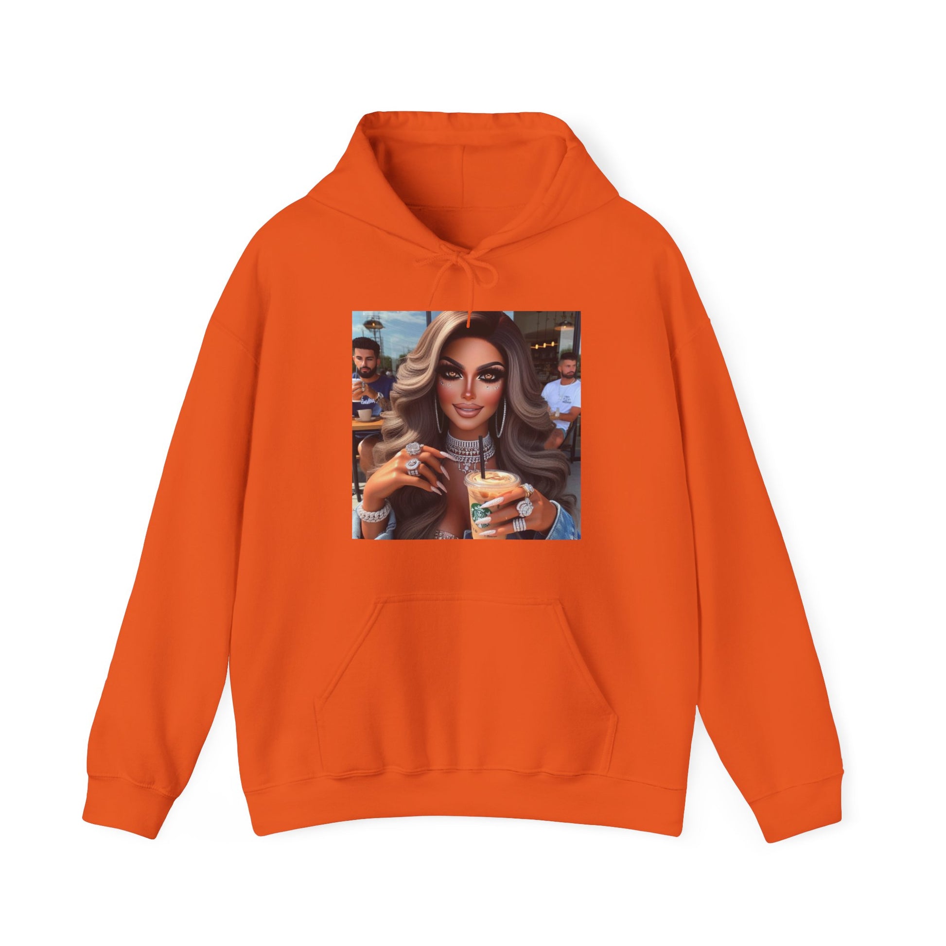 Coffee Beauty Hoodie Hoodie Printify Orange S