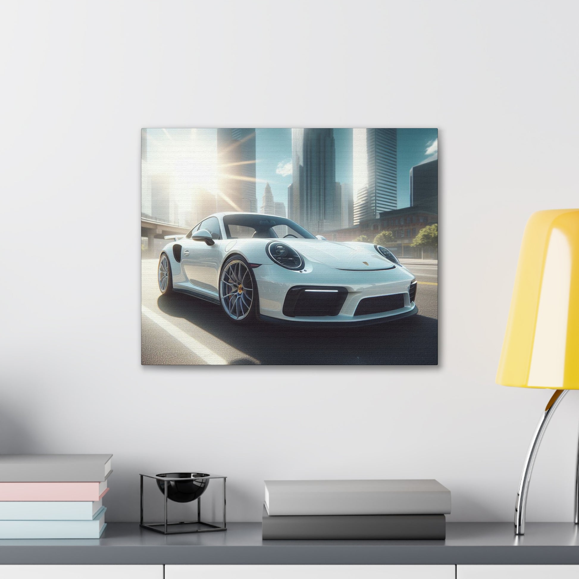 White Porsche Canvas Canvas Printify 20″ x 16″ (Horizontal) 0.75''