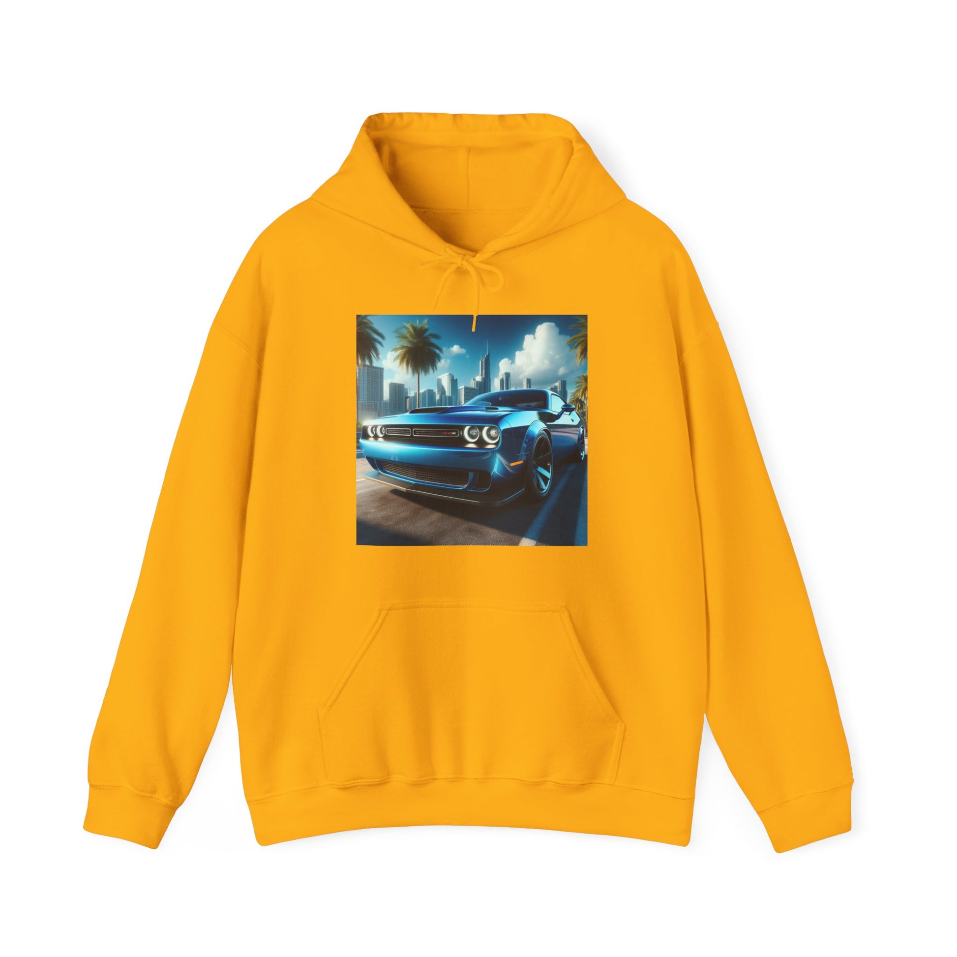 Blue Challenger Hoodie Hoodie Printify Gold S