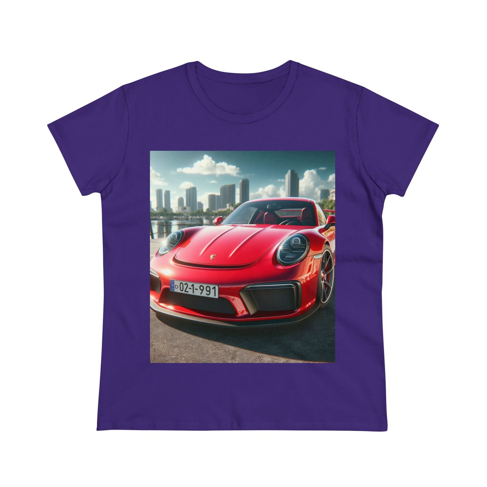 Red Porsche T-Shirt T-Shirt Printify Purple S