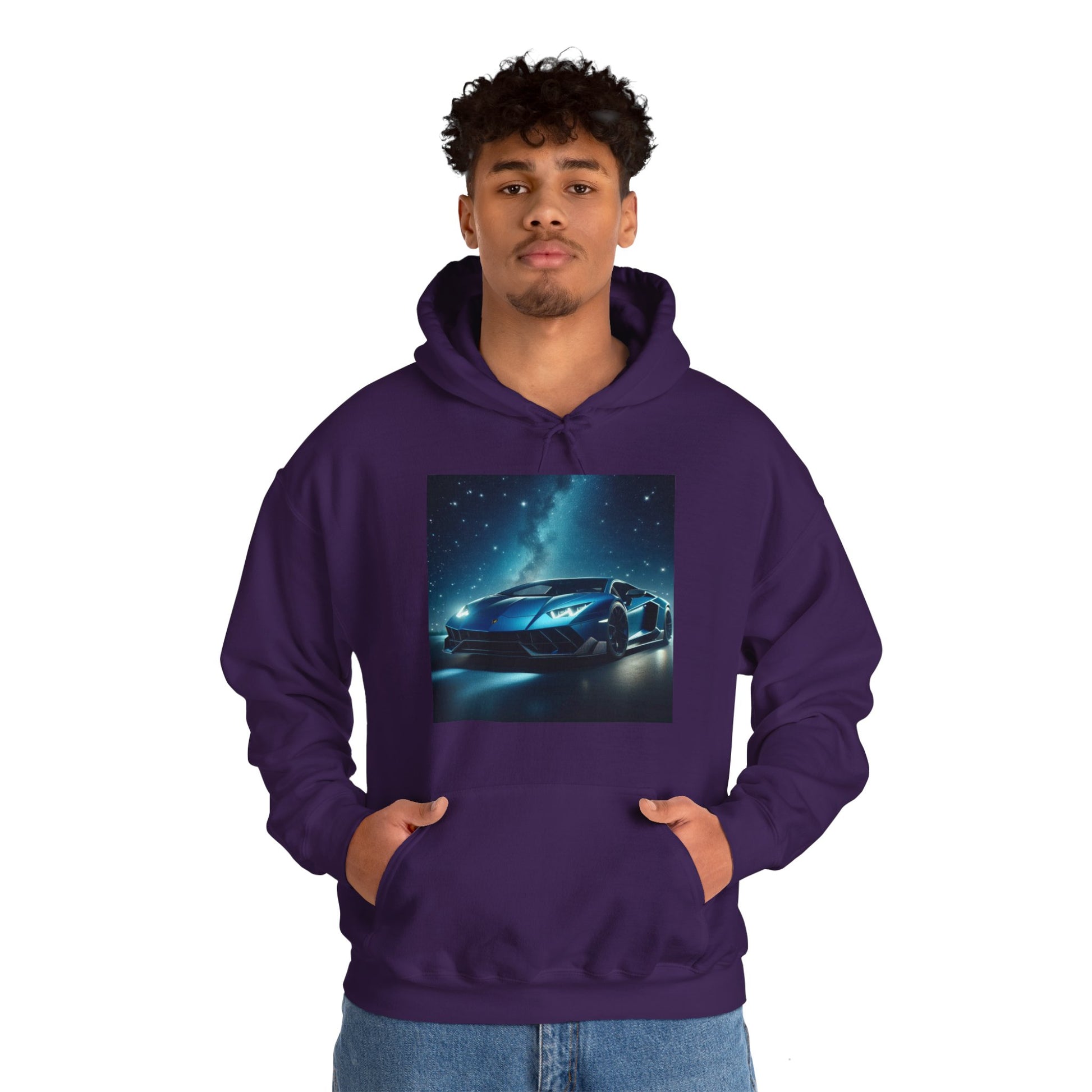 Blue Lamborghini Hoodie Hoodie Printify