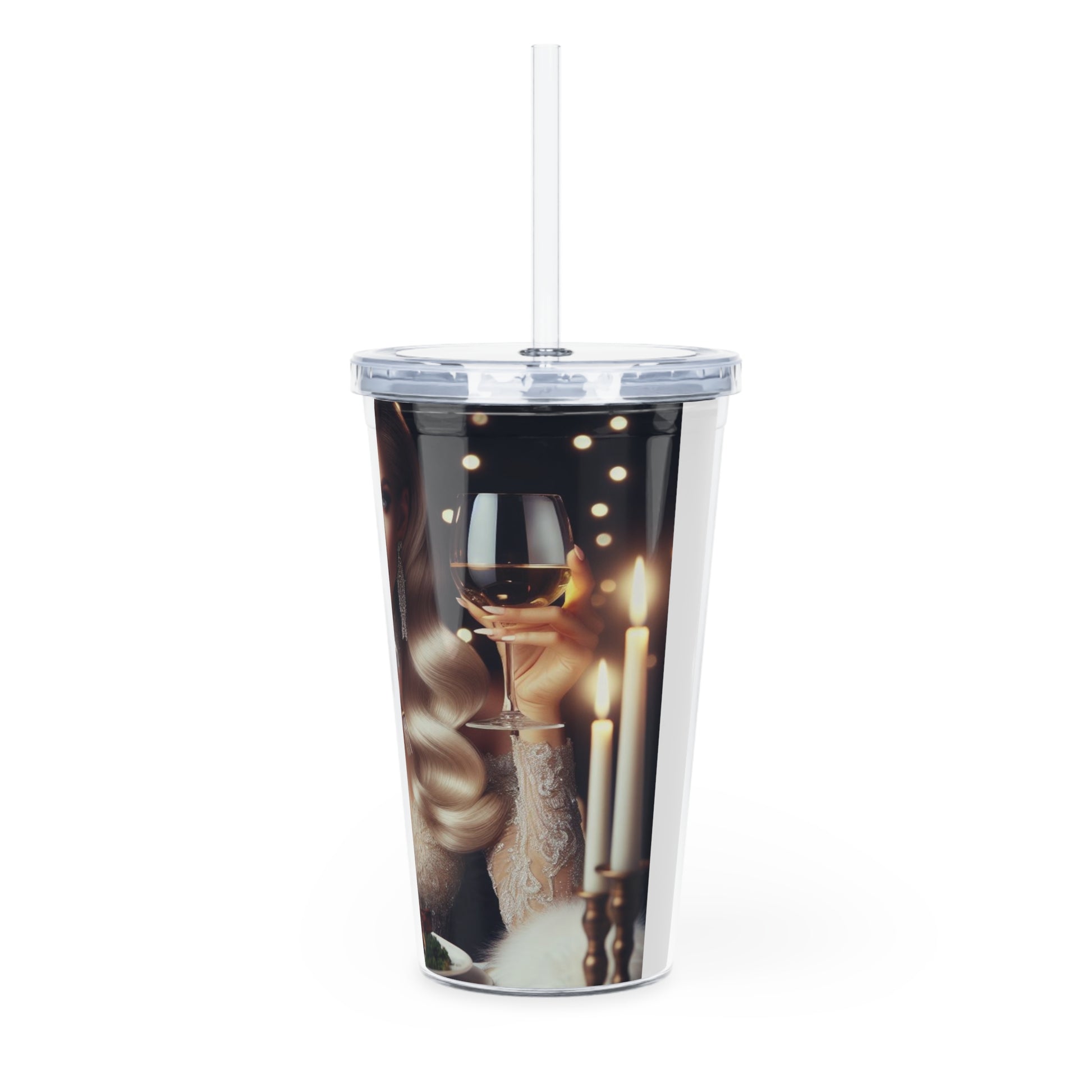 Elegant Meal Tumbler with Straw Mug Printify