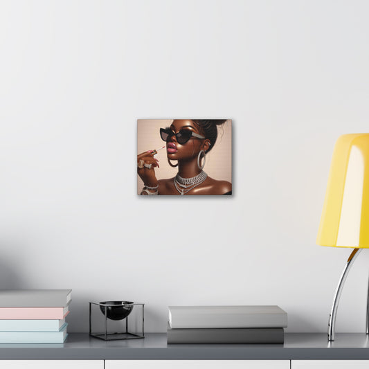 My Lip Gloss is Poppin Canvas Canvas Printify 10" x 8" (Horizontal) 0.75''