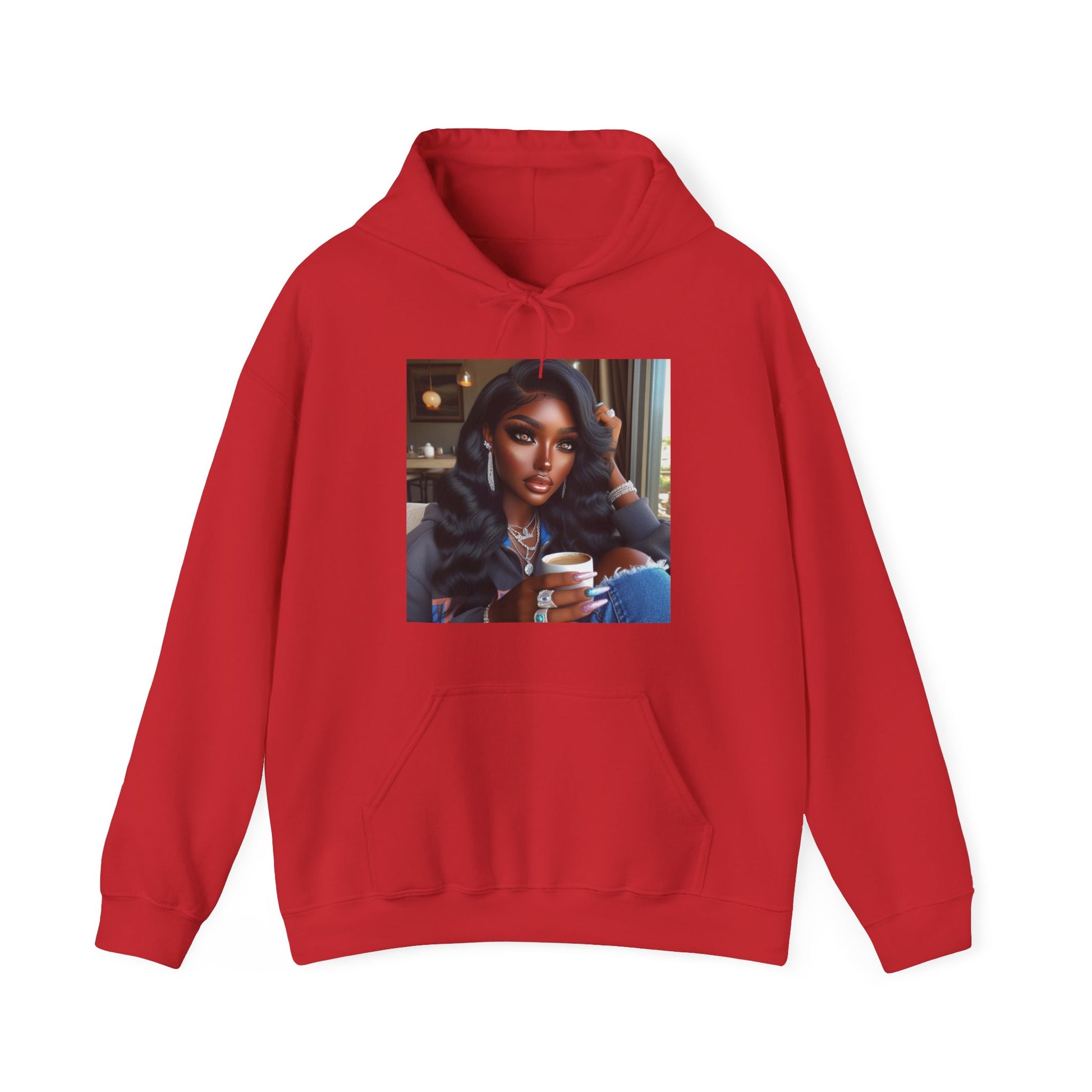 Coffee Break Hoodie Hoodie Printify Red S