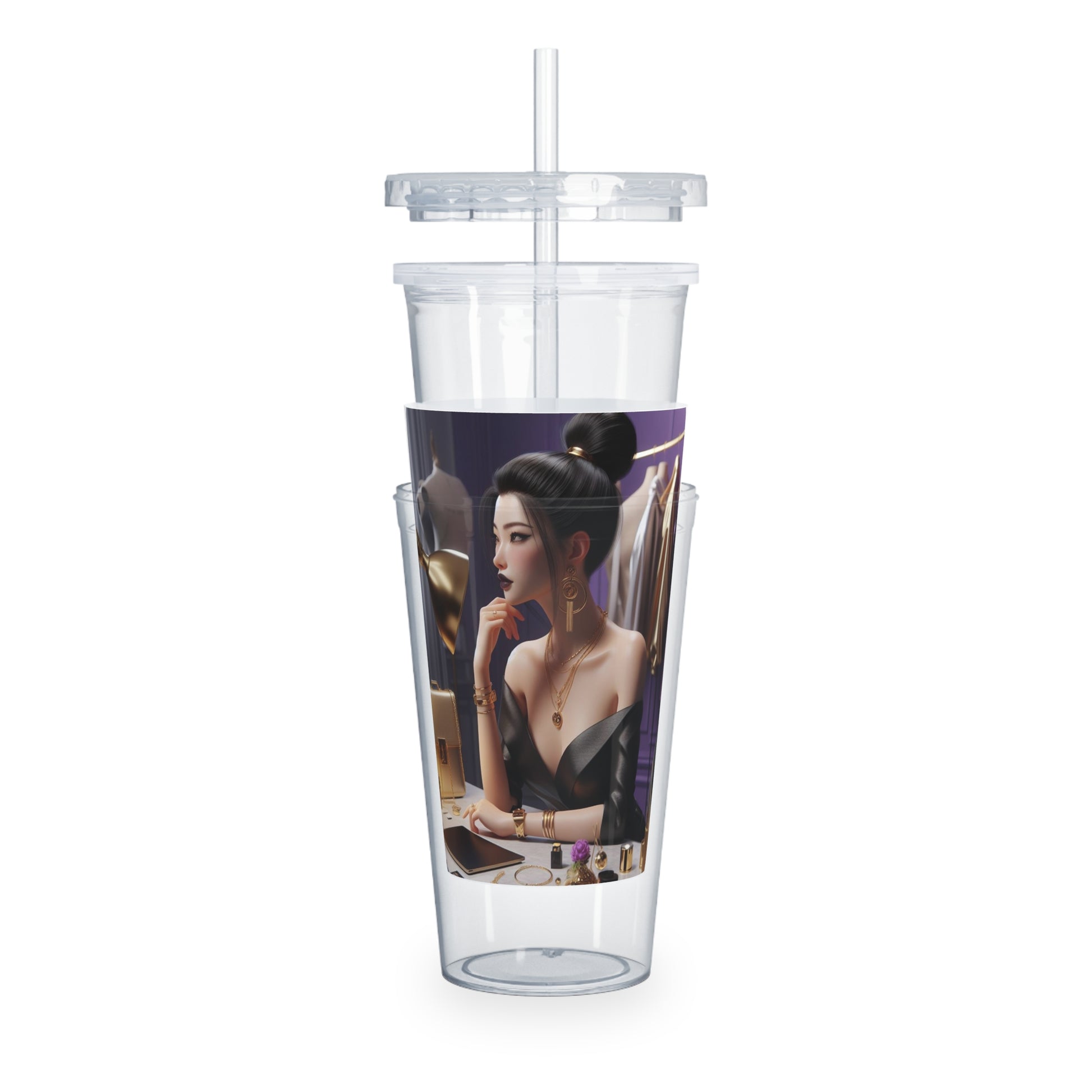 Fashion and Beauty Tumbler with Straw Mug Printify