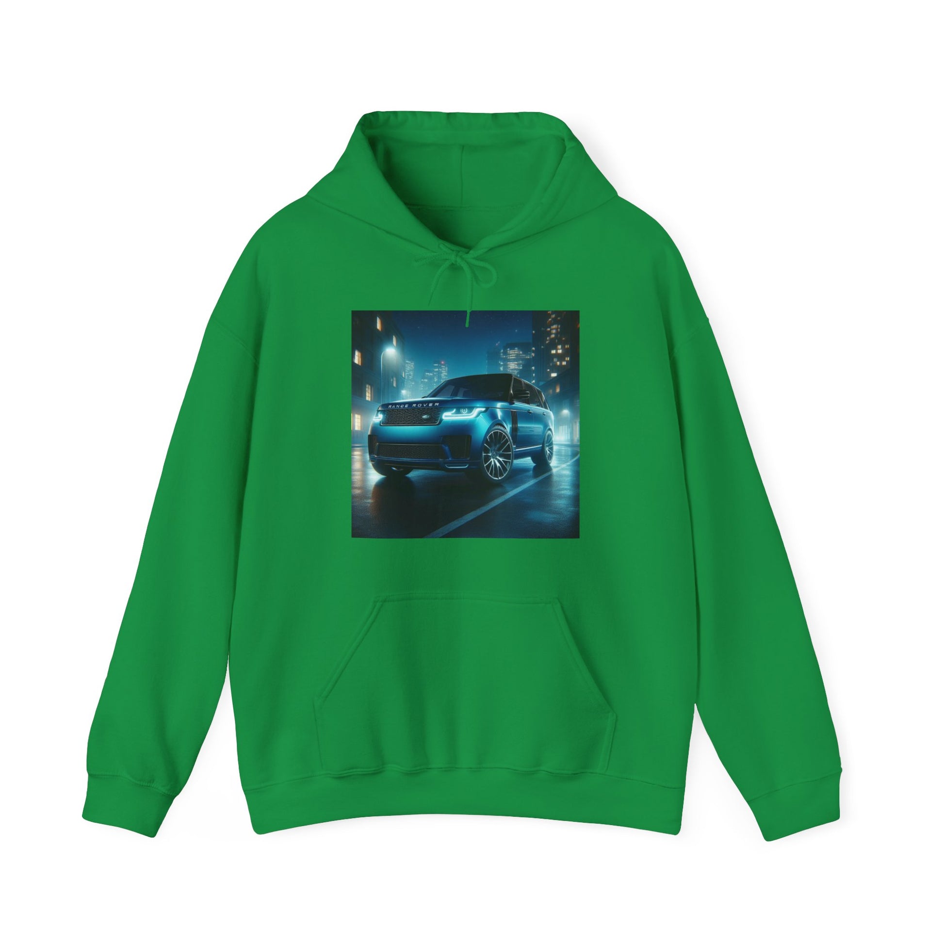 Blue Range Rover Hoodie Hoodie Printify Irish Green S