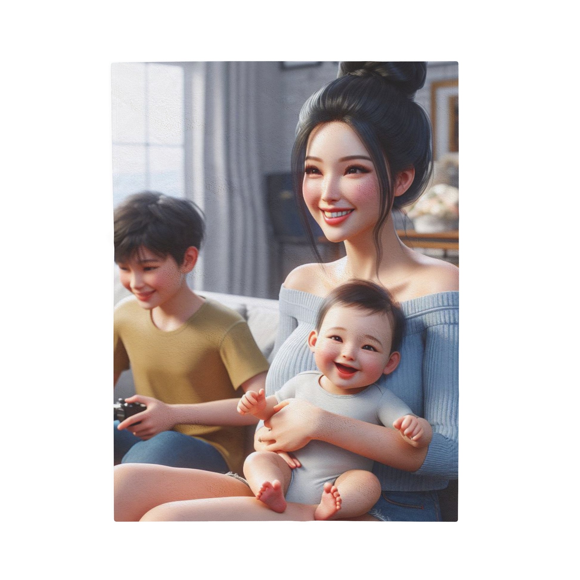 Family Time Plush Blanket All Over Prints Printify 30" × 40"