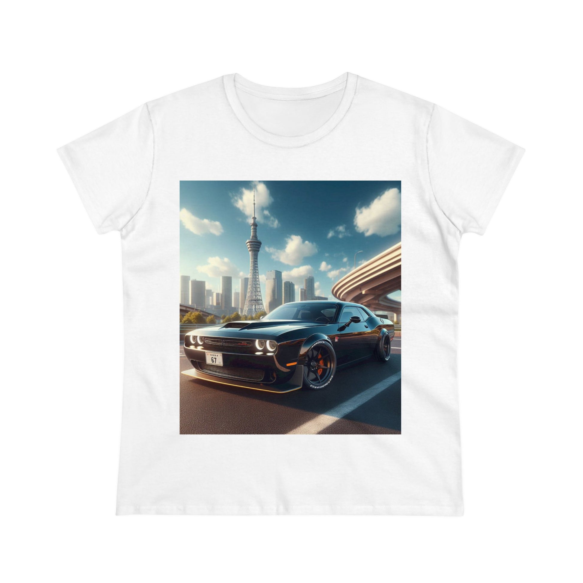 Black Challenger T-Shirt T-Shirt Printify White S