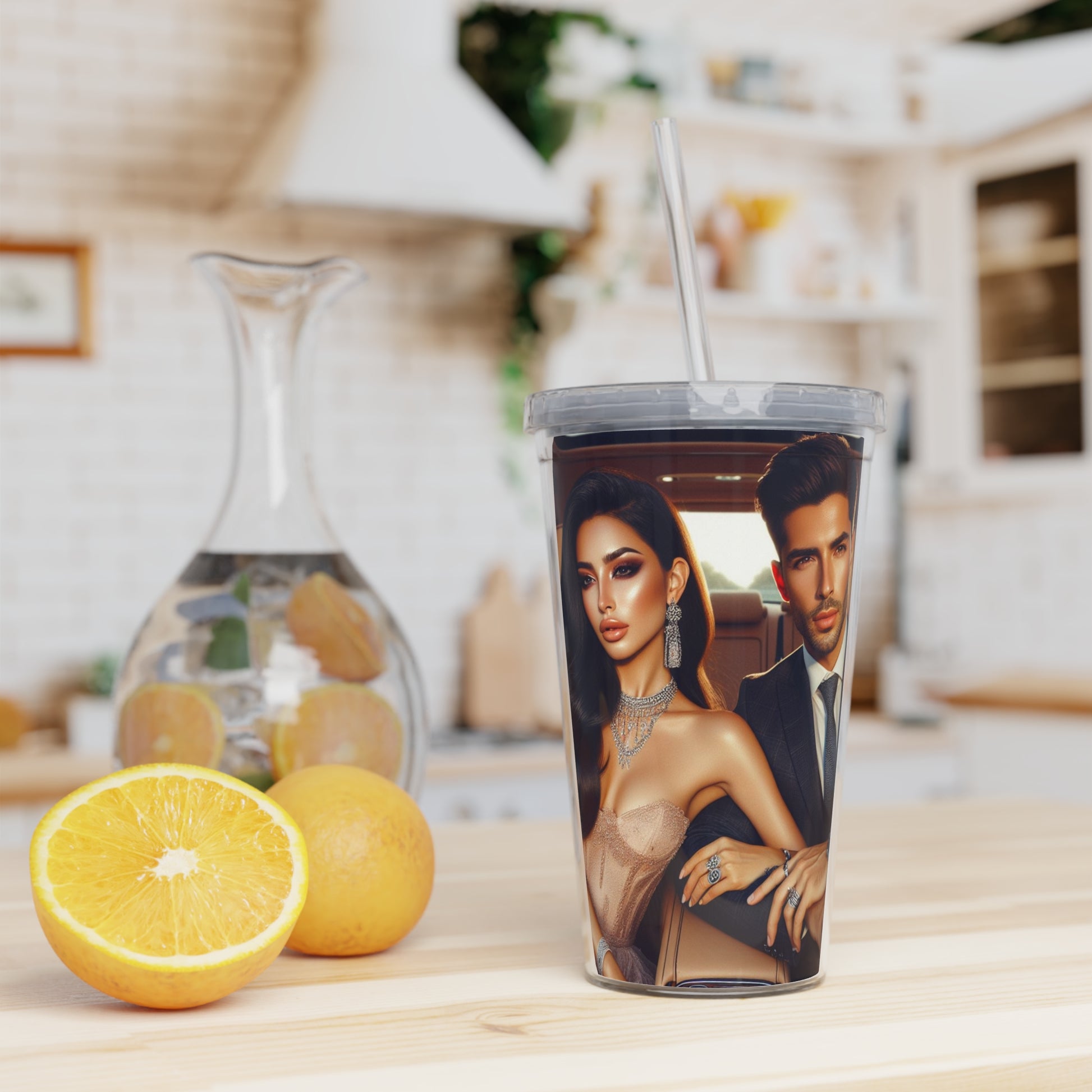 Elegant Drive Tumbler with Straw Mug Printify