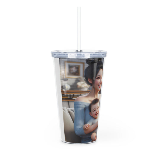 Family Time Tumbler with Straw Mug Printify