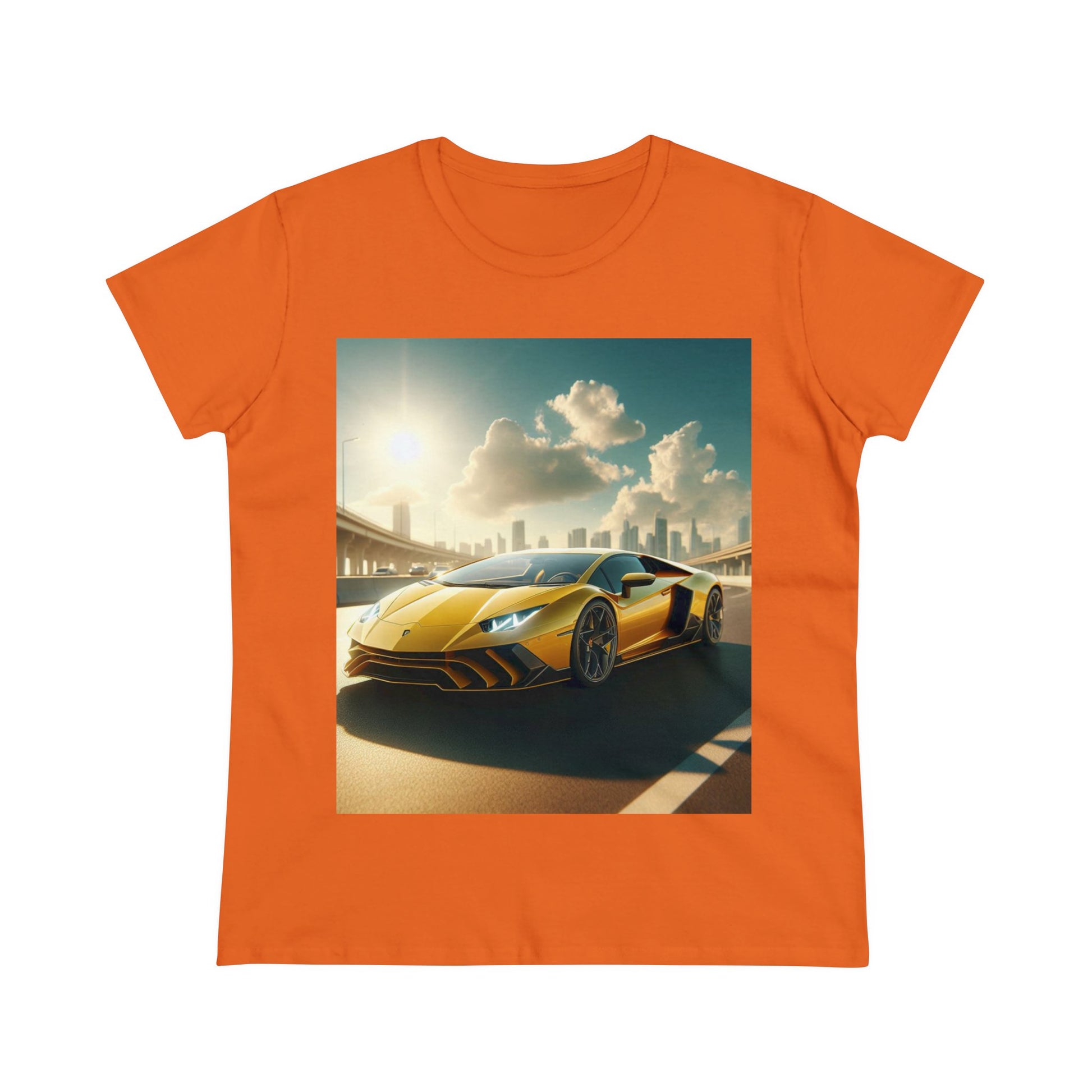 Yellow Lamborghini T-Shirt T-Shirt Printify Orange S