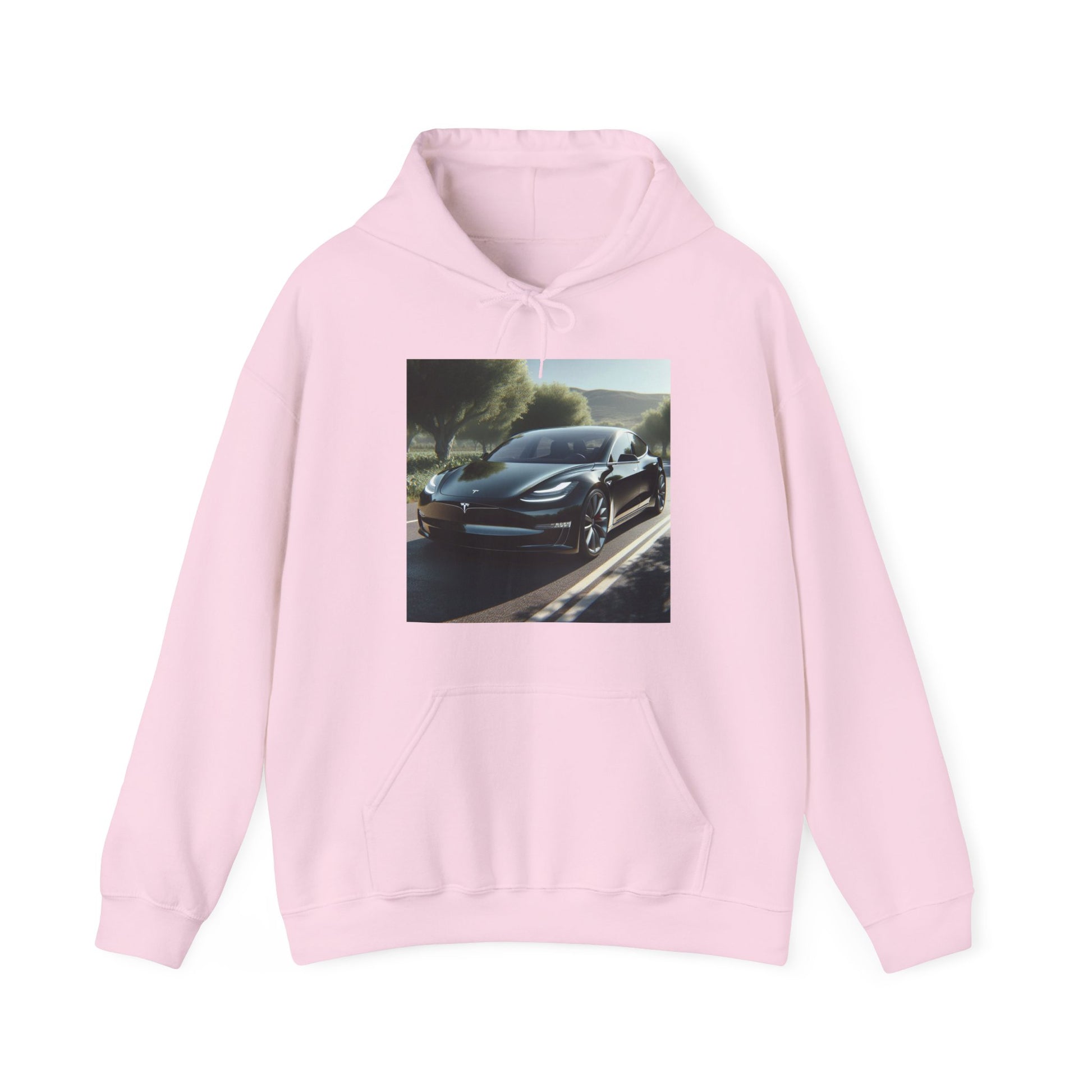 Black Tesla Hoodie Hoodie Printify Light Pink S
