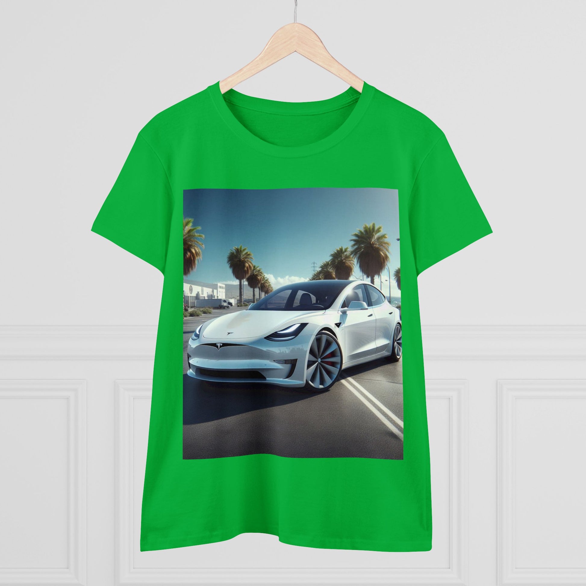 White Tesla T-Shirt T-Shirt Printify