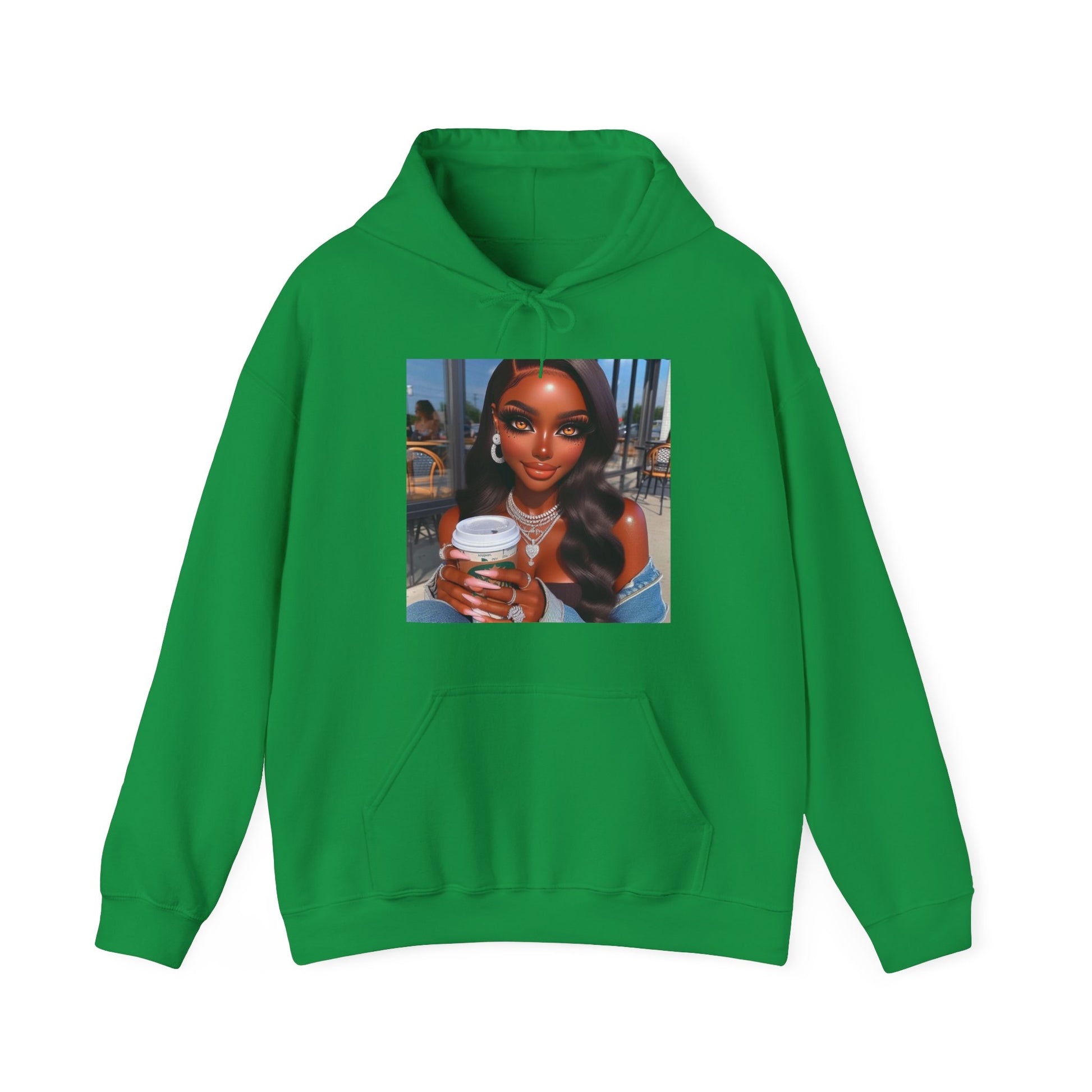 Coffee Beauty Hoodie Hoodie Printify Irish Green S