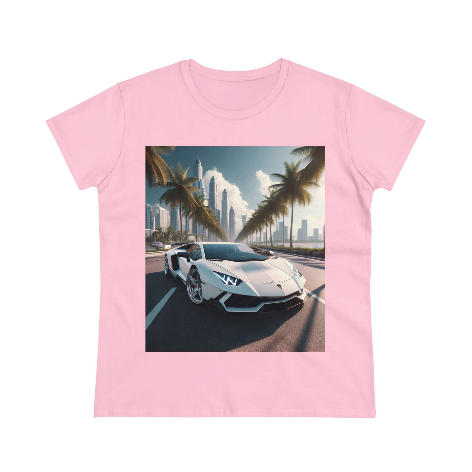 White Lamborghini T-Shirt T-Shirt Printify Light Pink S