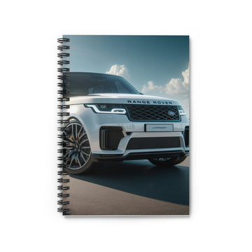 White Range Rover Spiral Notebook Paper products Printify One Size