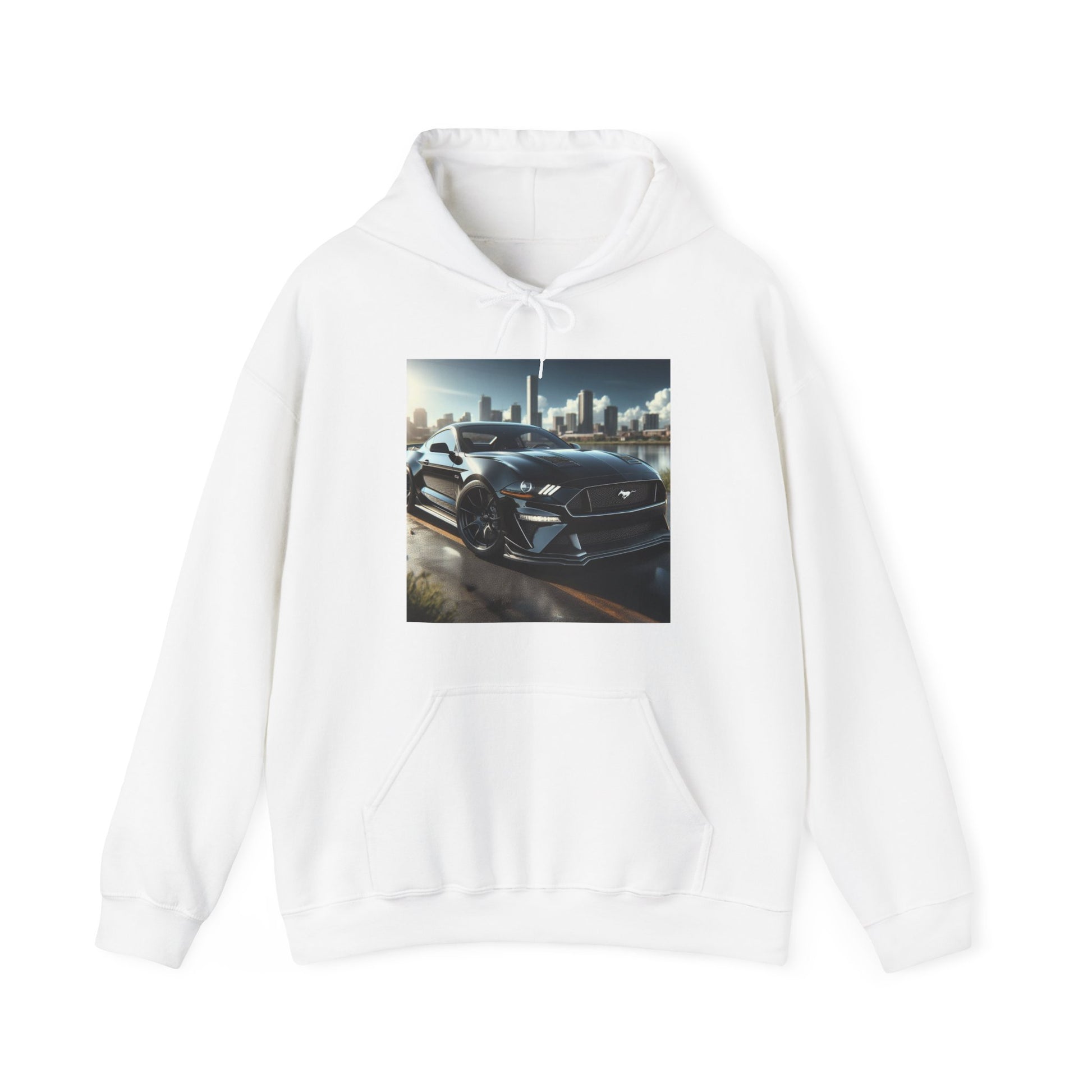 Black Mustang Hoodie Hoodie Printify White S