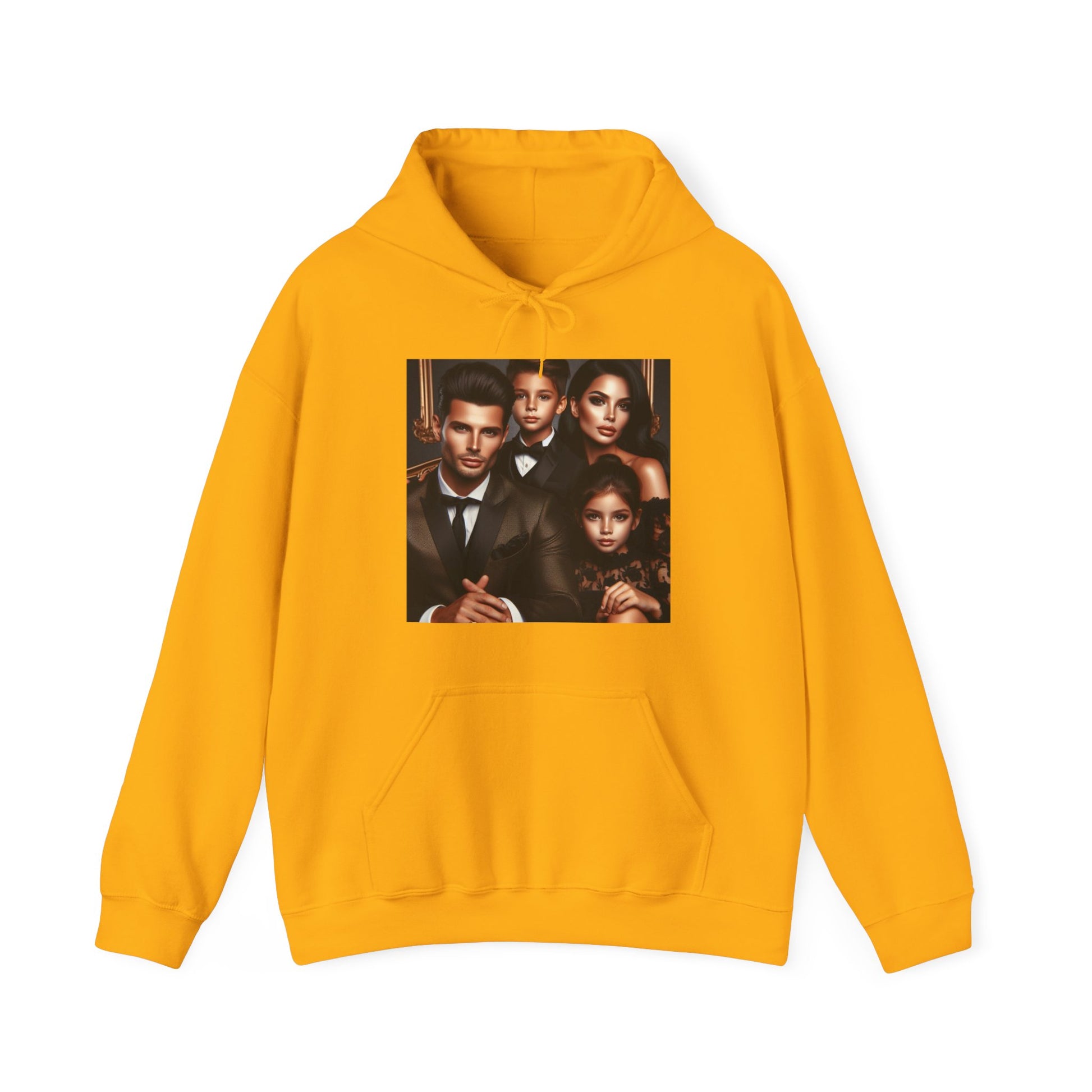 Family Portrait Hoodie Hoodie Printify Gold S