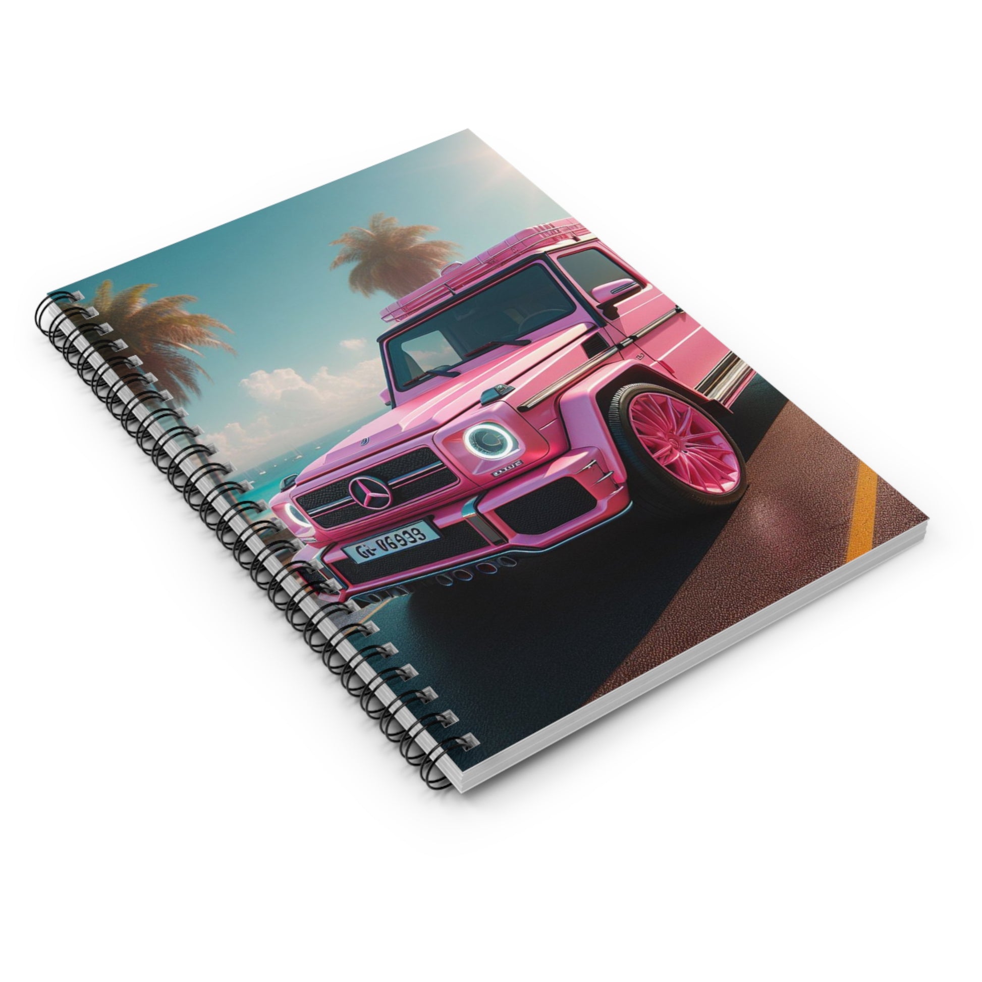 Pink G-Wagon Spiral Notebook Paper products Printify