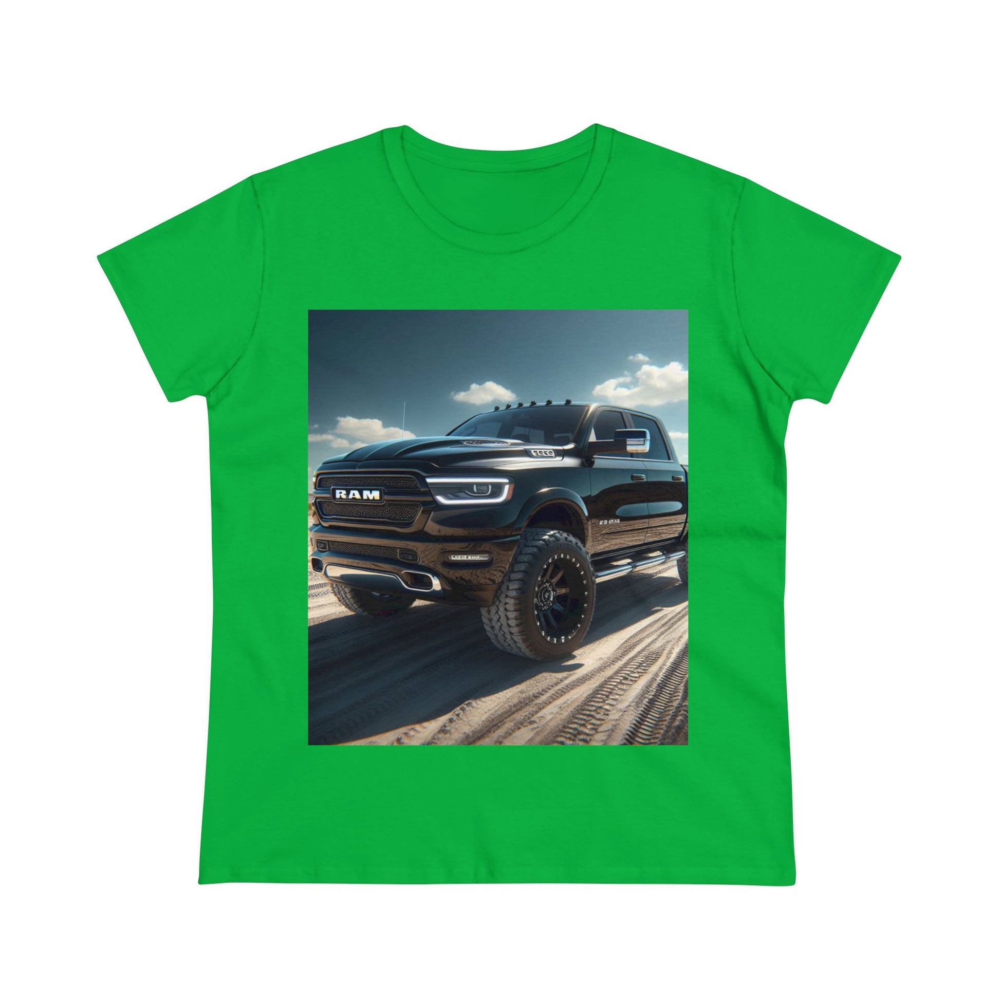 Black Dodge Ram T-Shirt T-Shirt Printify Irish Green S