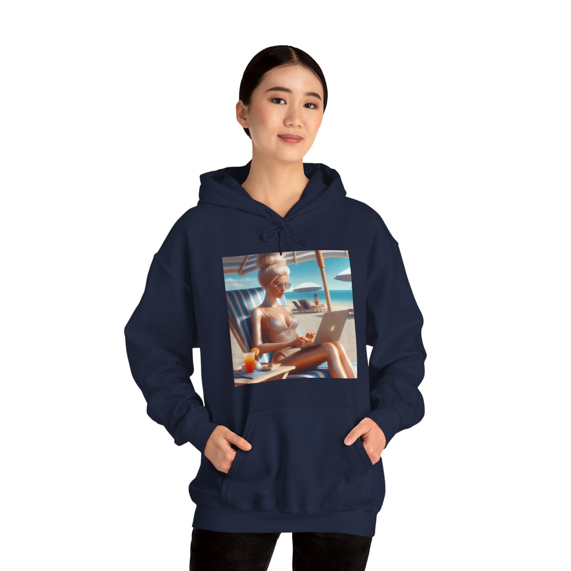 Work Day at the Beach Hoodie Hoodie Printify