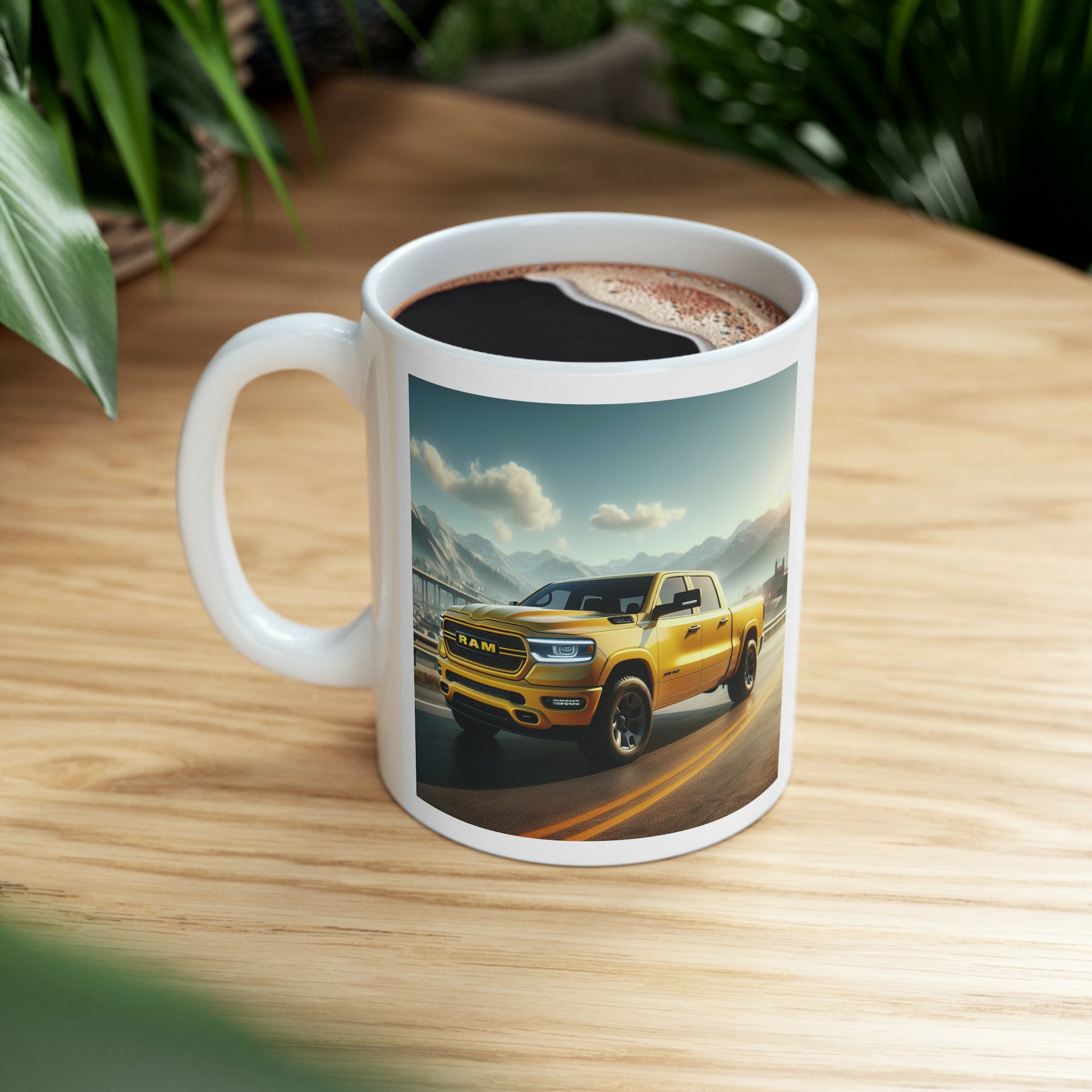 Yellow Dodge Ram Mug Mug Printify