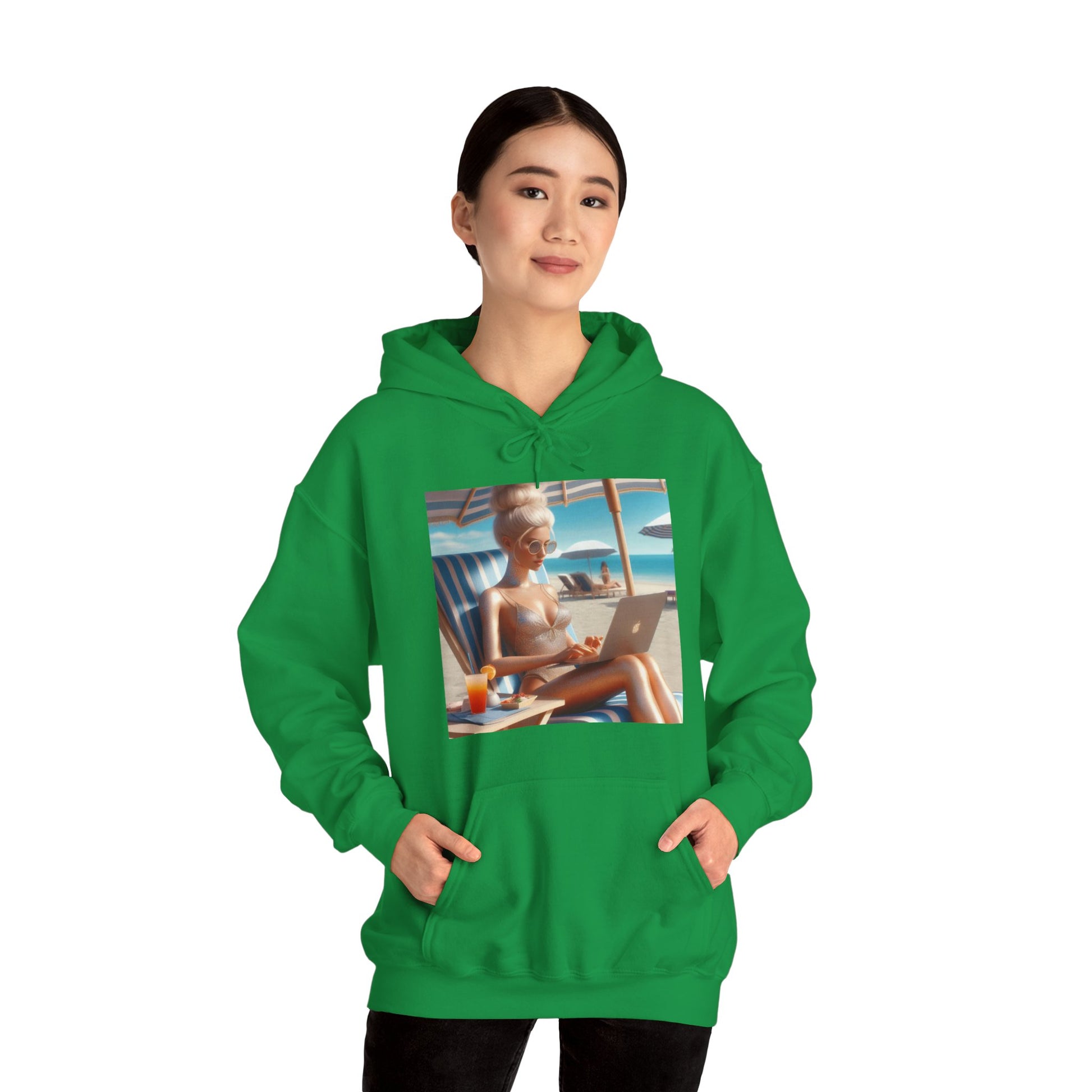 Work Day at the Beach Hoodie Hoodie Printify