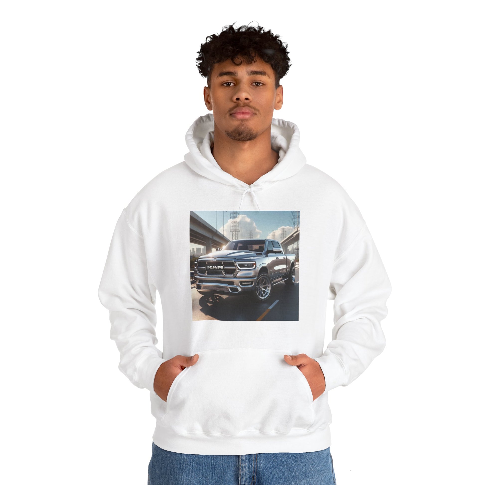 Silver Dodge Ram Hoodie Hoodie Printify