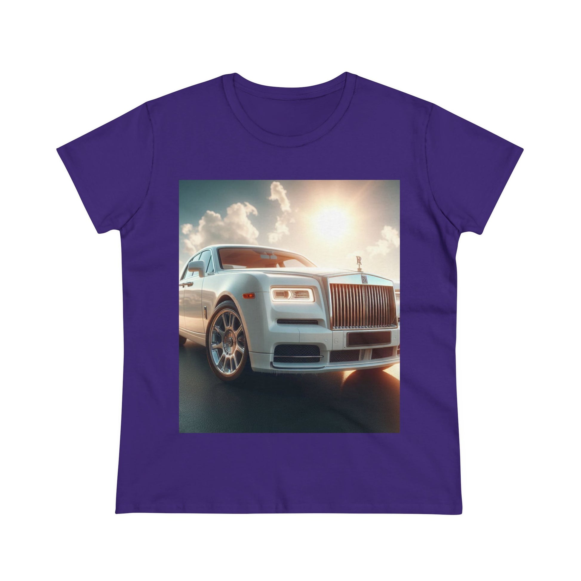 White Rolls Royce T-Shirt T-Shirt Printify Purple S