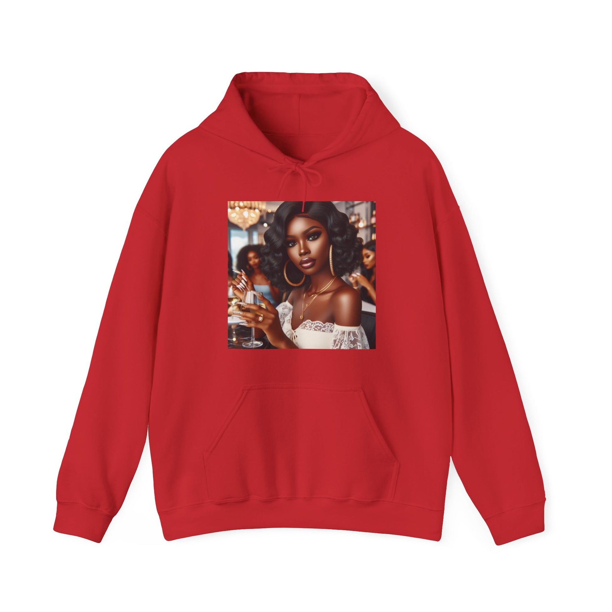 Wine Down Hoodie Hoodie Printify Red S