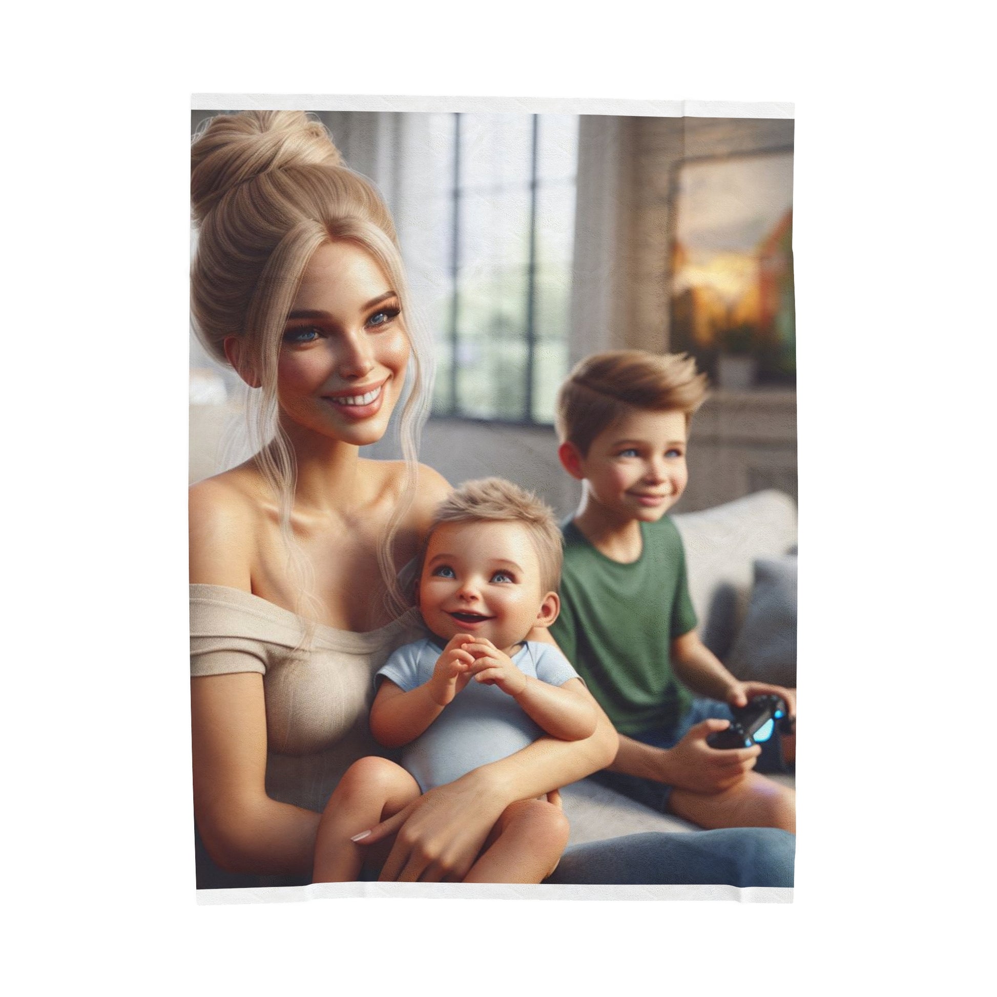 Family Time Plush Blanket blankets Printify 60" × 80"