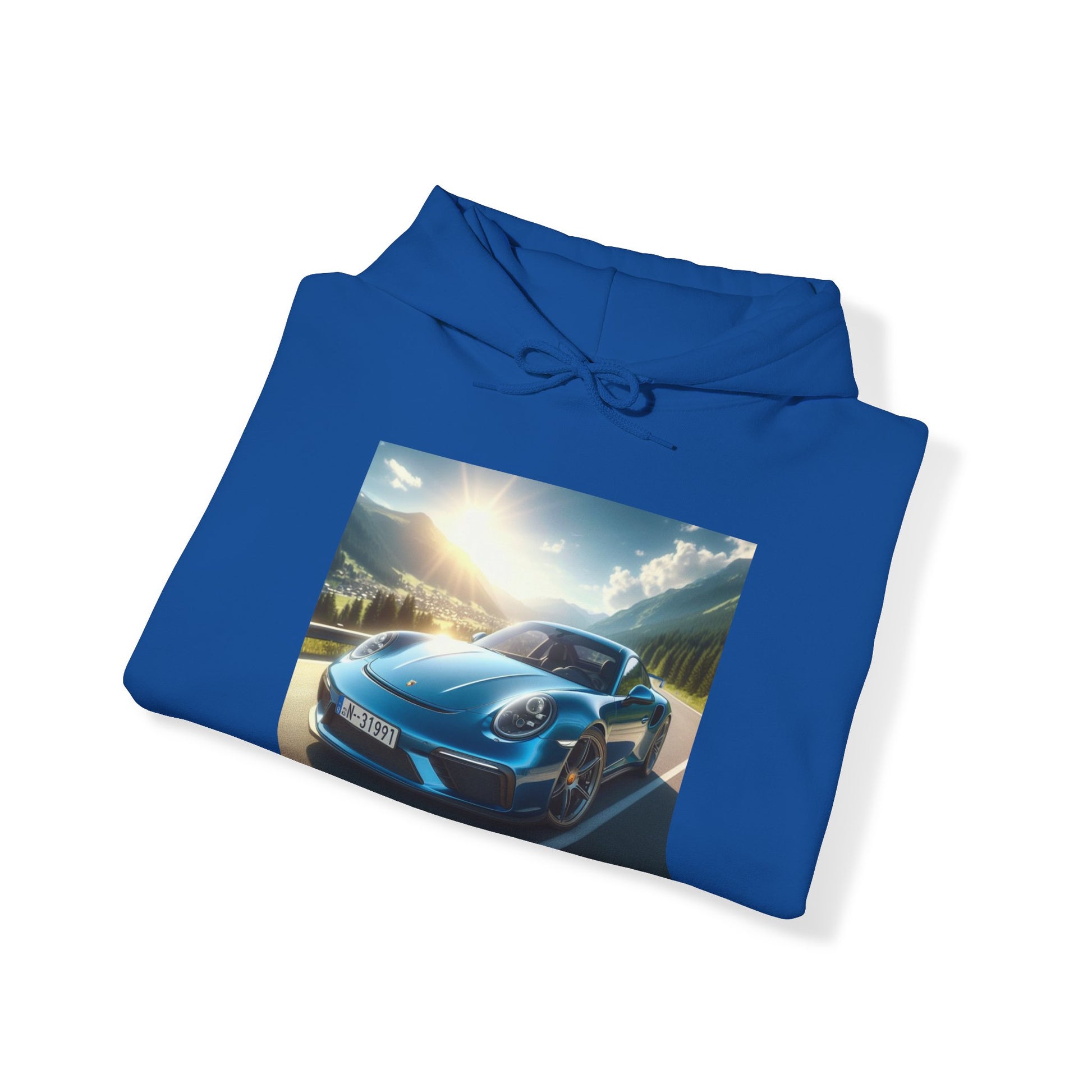 Blue Porsche Hoodie Hoodie Printify