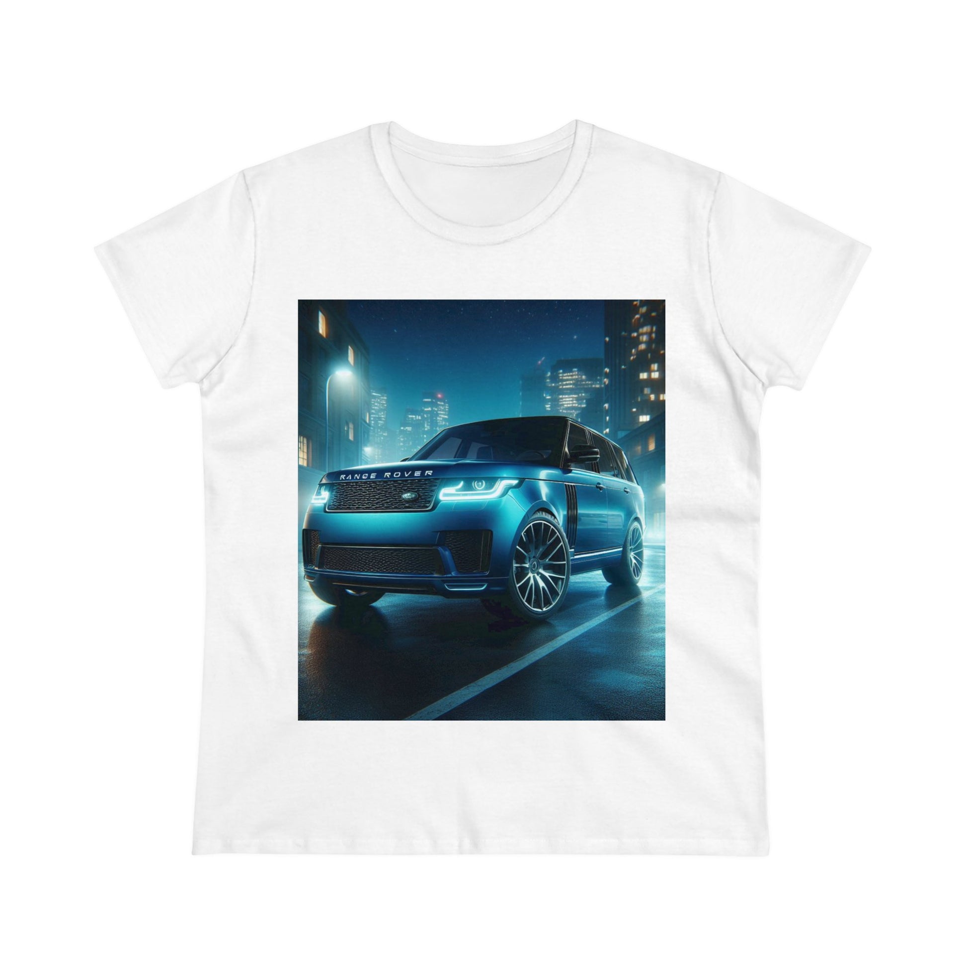 Blue Range Rover T-Shirt T-Shirt Printify White S