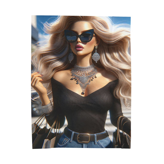 Let's Shop Plush Blanket All Over Prints Printify 60" × 80"