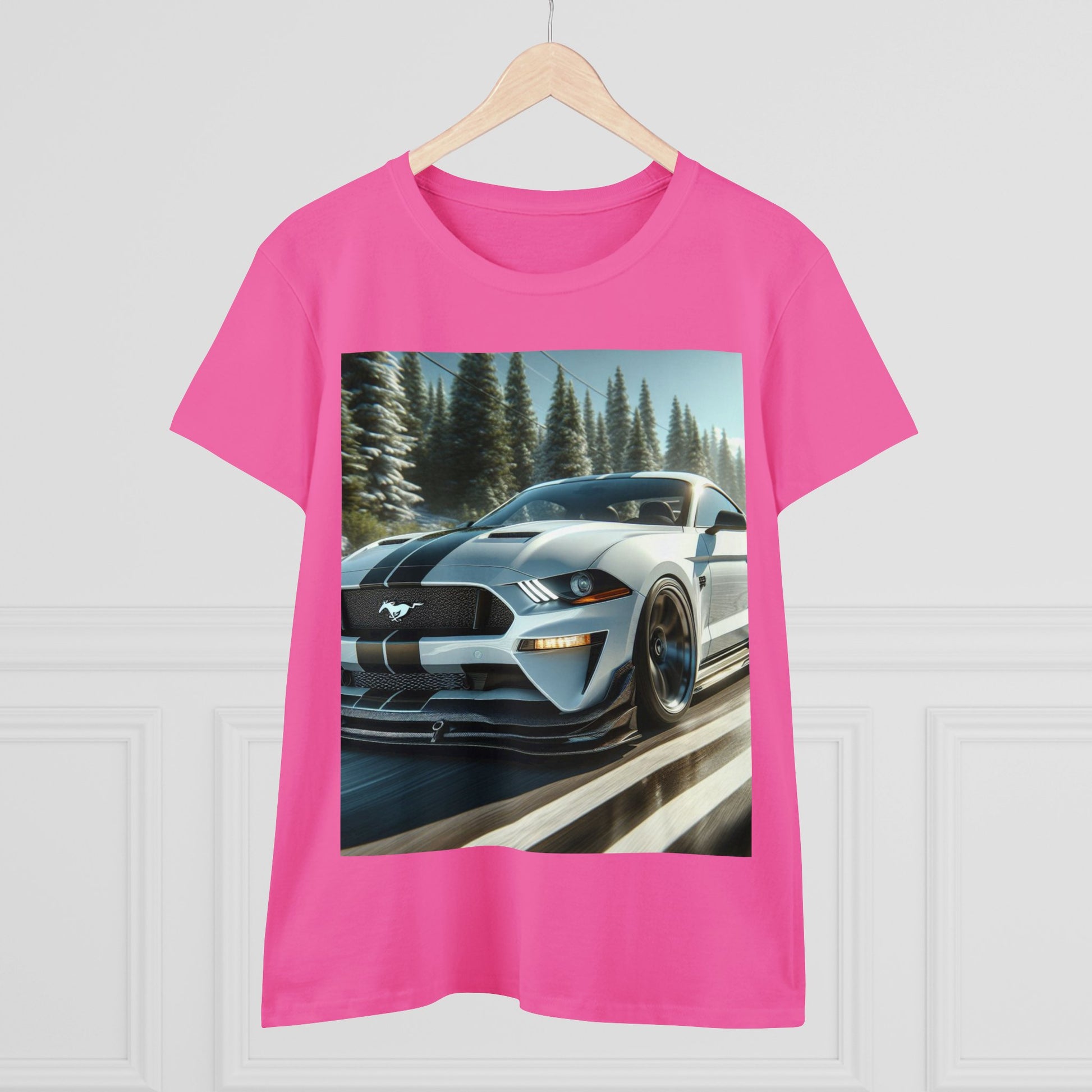 White Mustang T-Shirt T-Shirt Printify