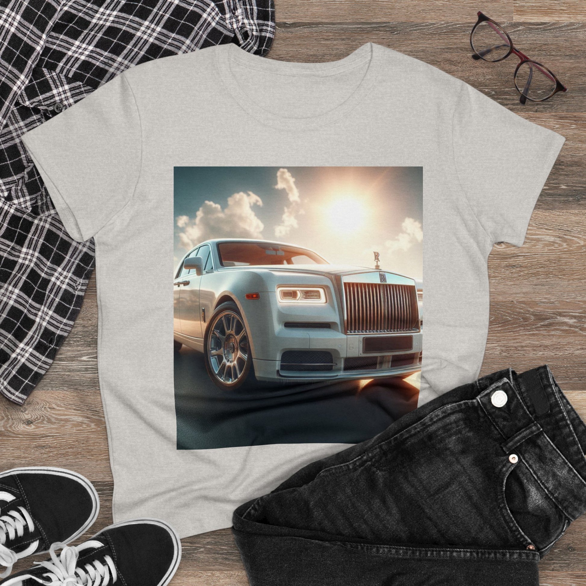 White Rolls Royce T-Shirt T-Shirt Printify