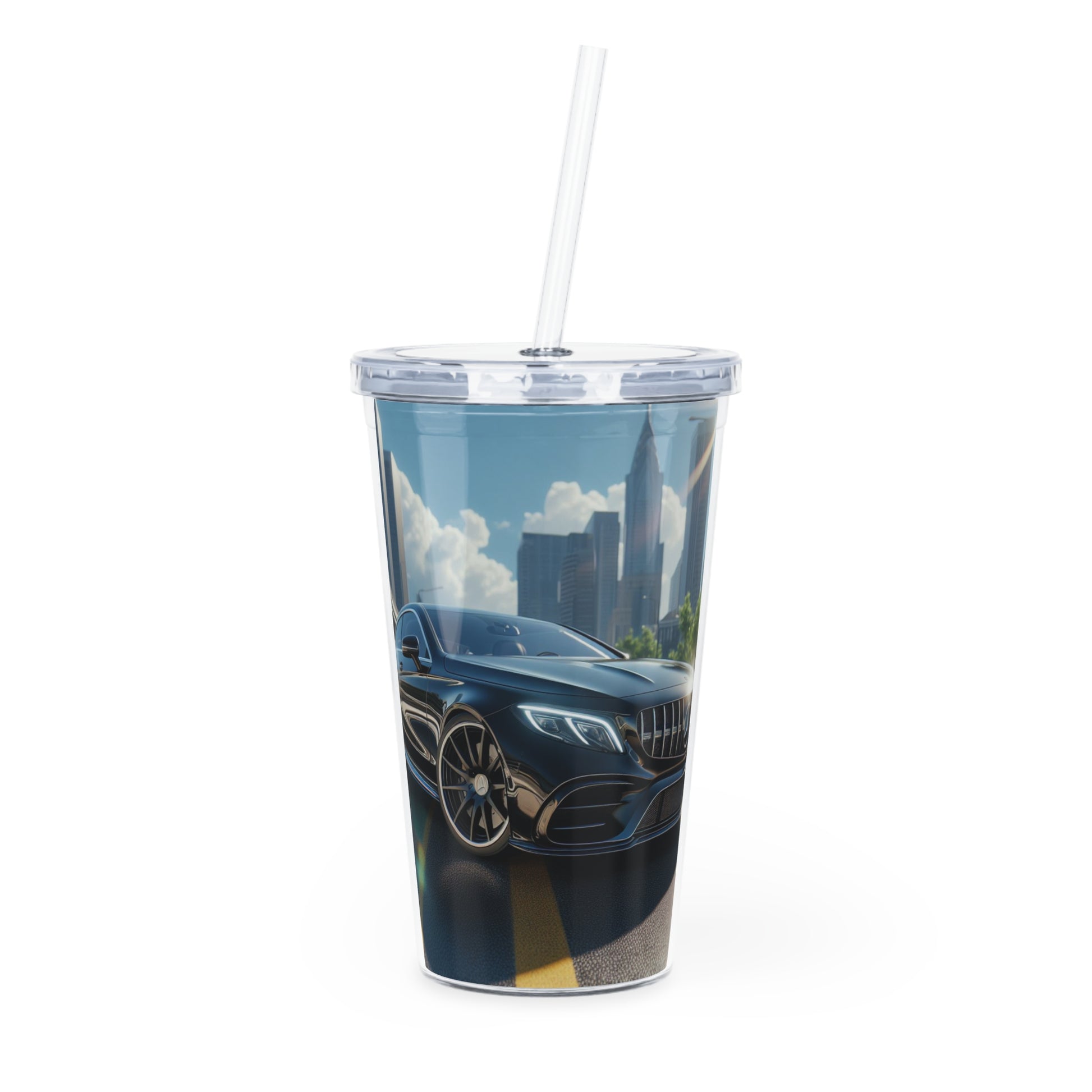 Black Mercedes Tumbler with Straw Mug Printify 20oz Transparent