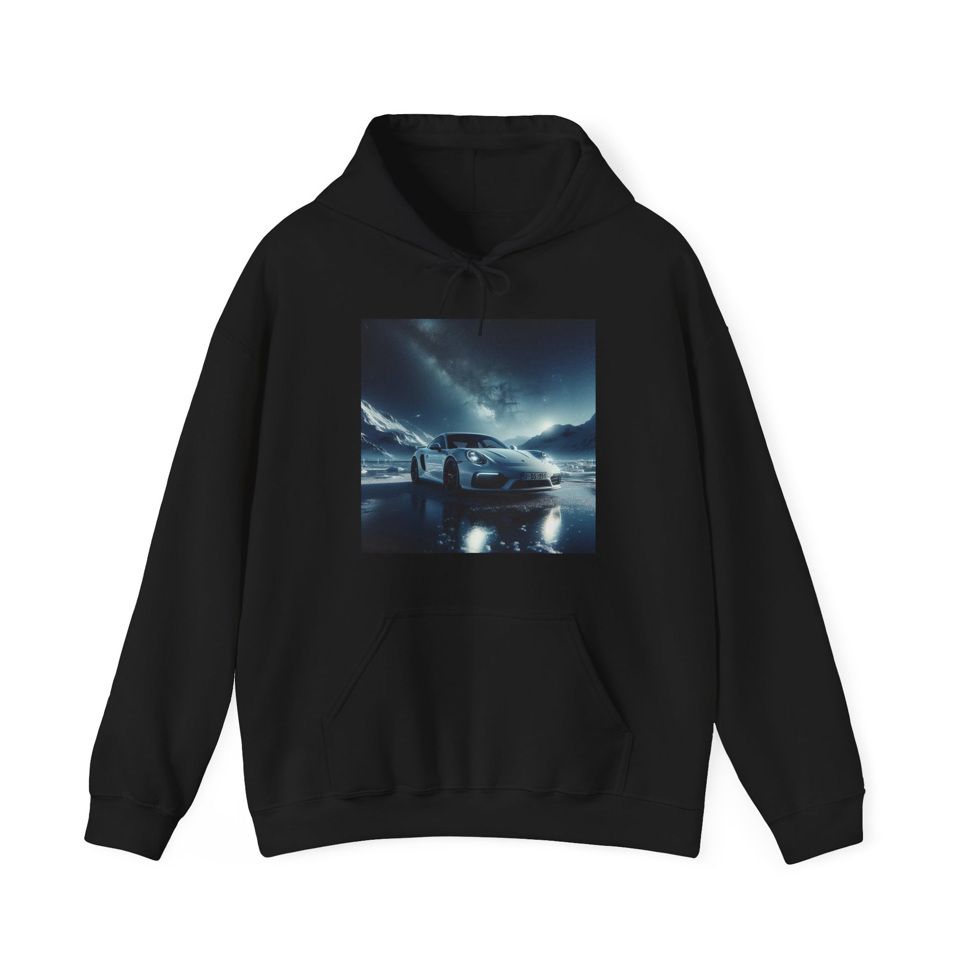 White Porsche Hoodie Hoodie Printify Black S